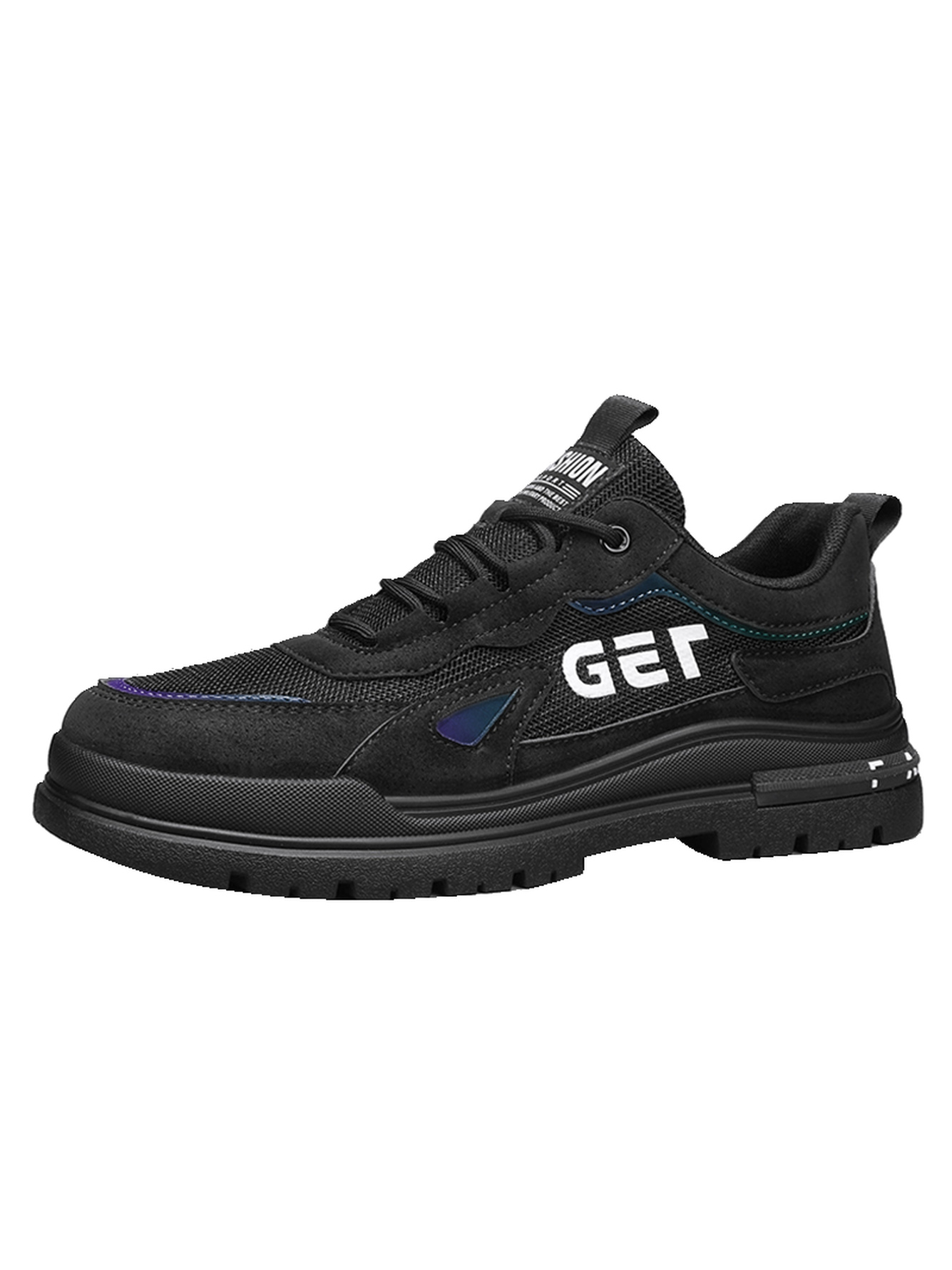 Black Lace-Up Casual Sneakers