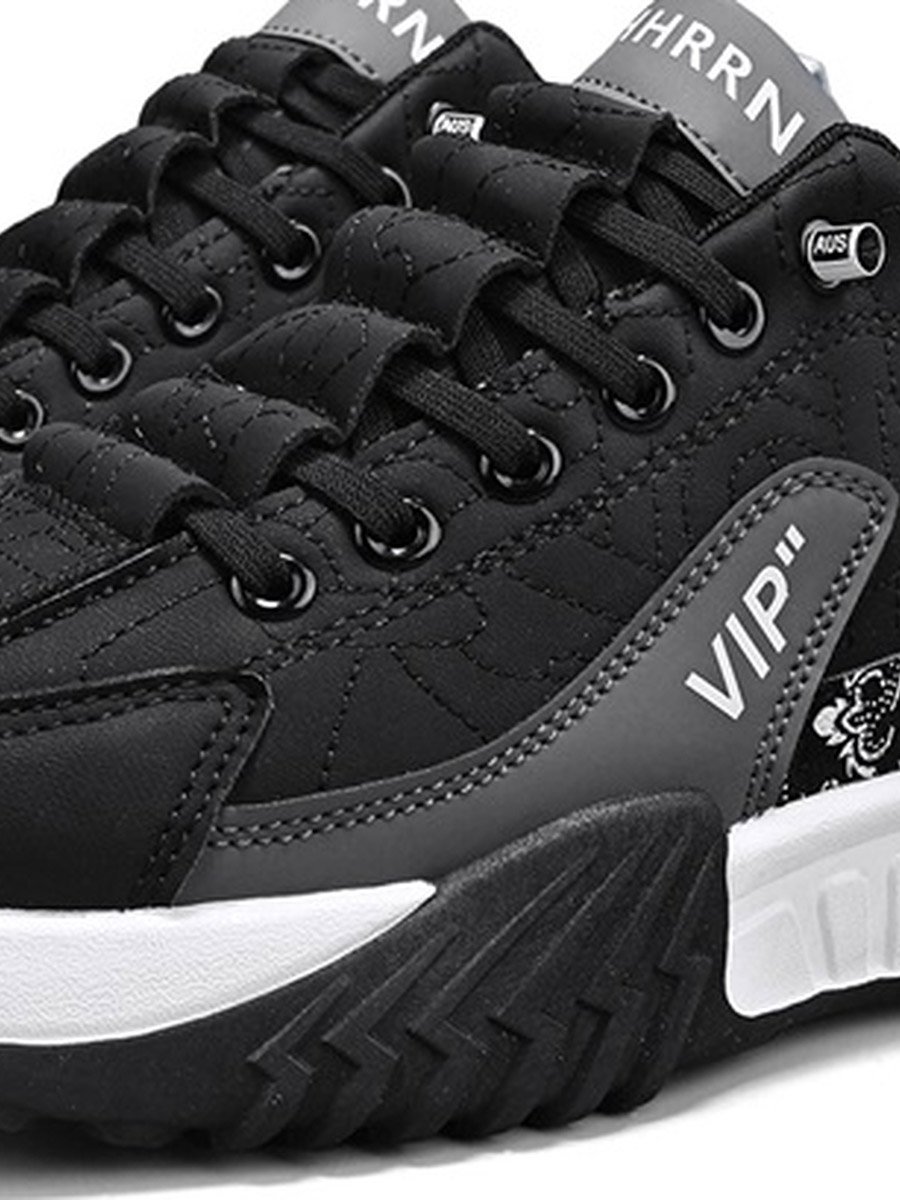 Plain Lace-Up Sneakers