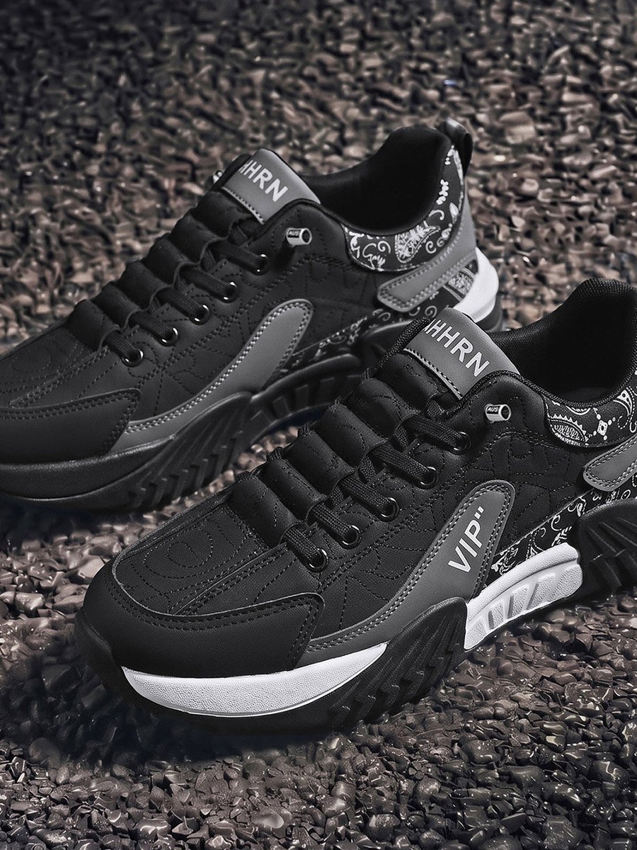Plain Lace-Up Sneakers