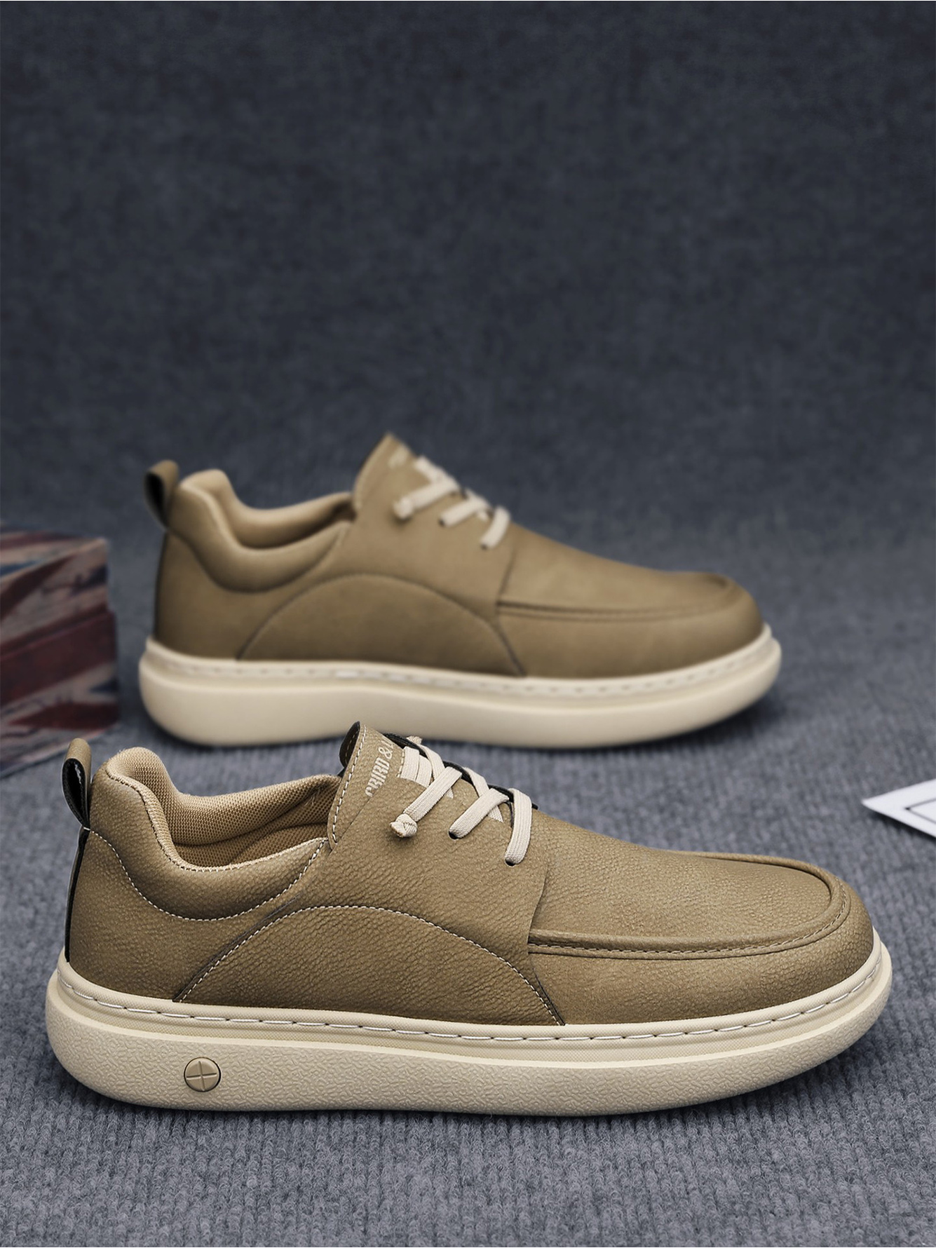 Khaki Casual Slip-On Loafers