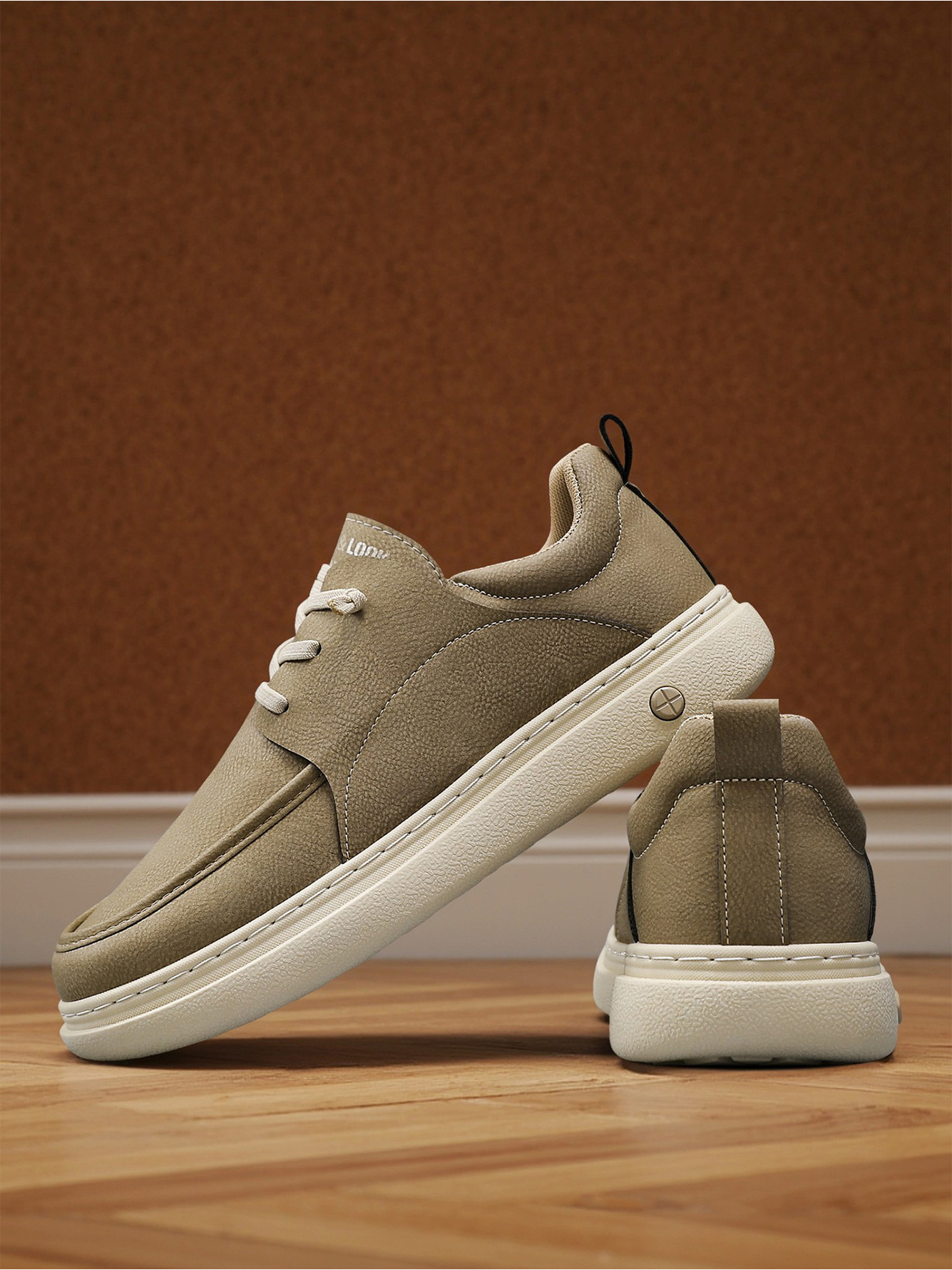 Khaki Casual Slip-On Loafers