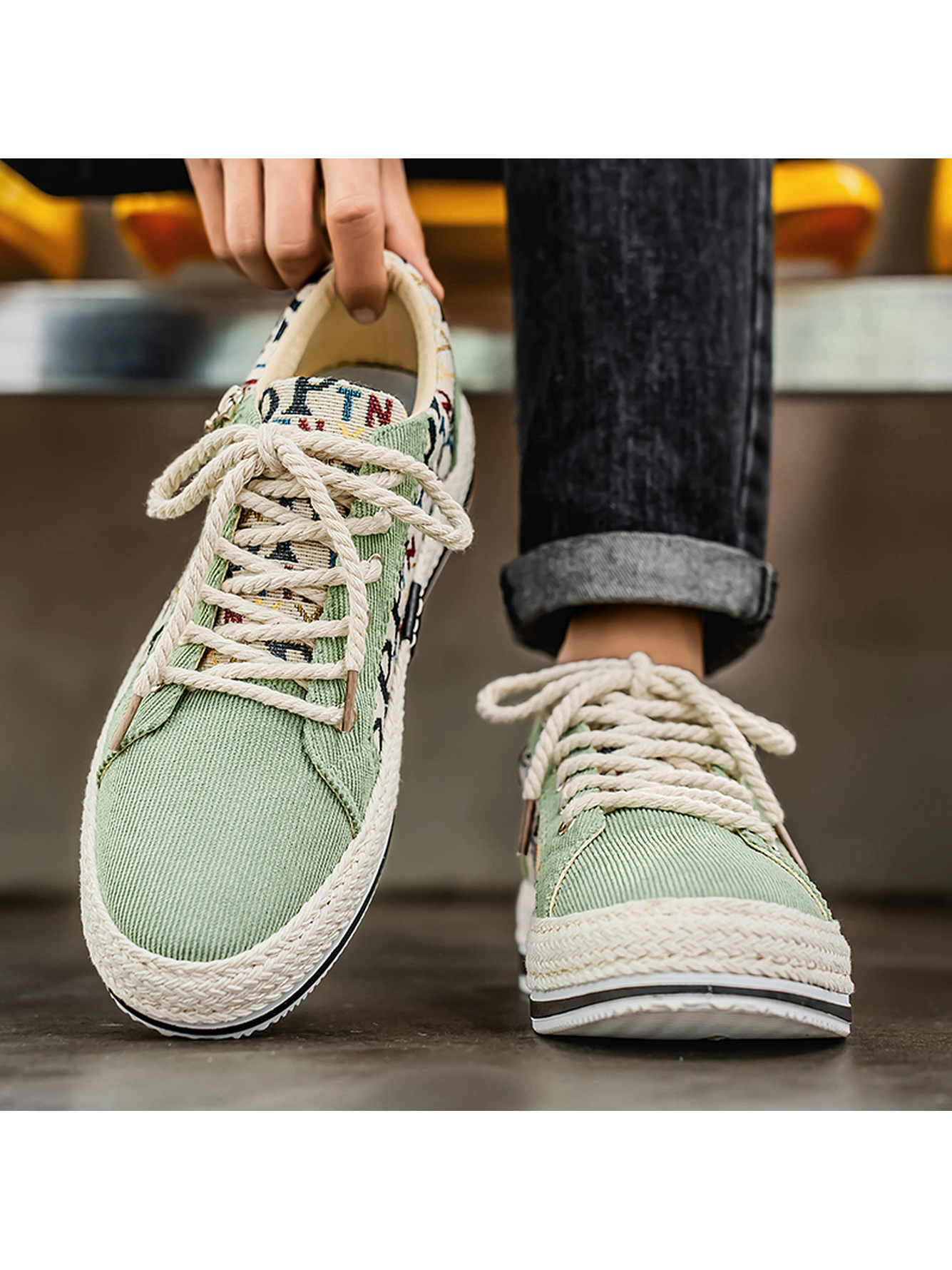 Multi-Color Espadrille Casual Sneakers with Zipper