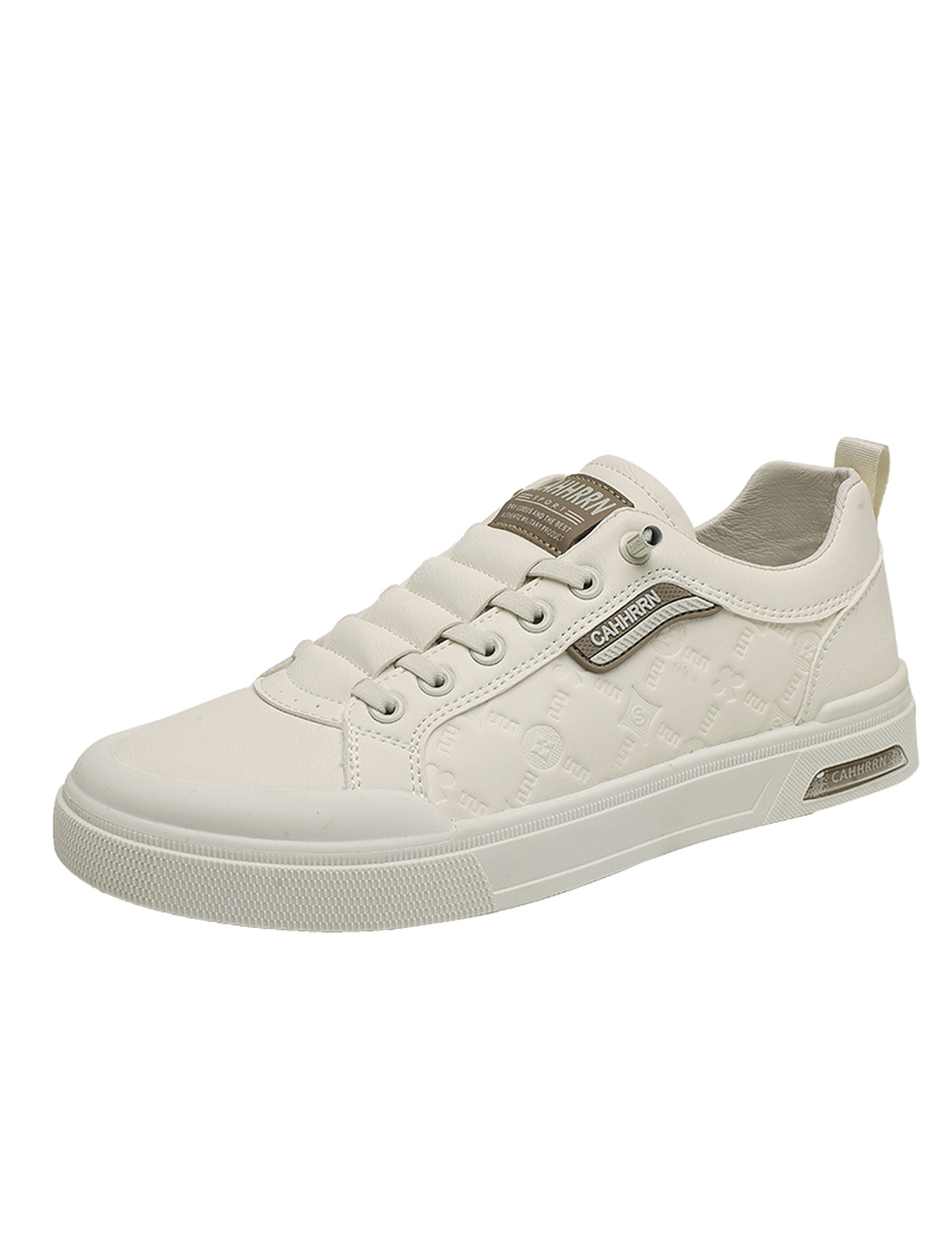 Beige Lace-Up Casual Sneakers