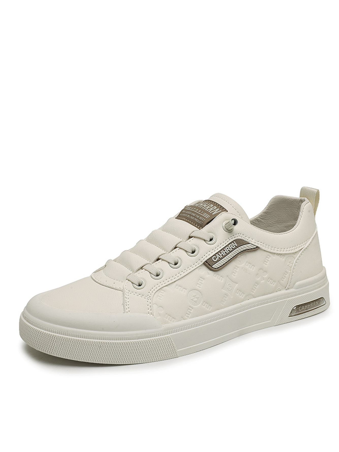 Beige Lace-Up Casual Sneakers