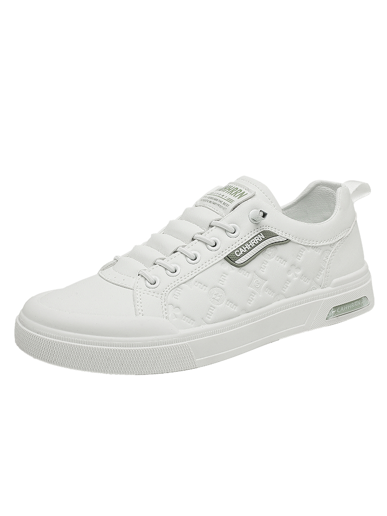 White Lace-Up Casual Sneakers