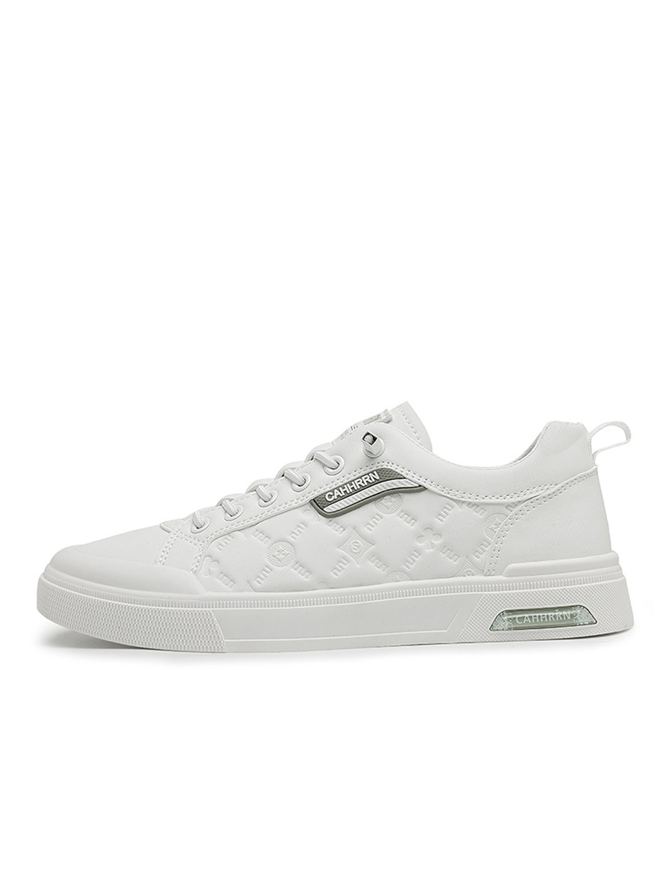 White Lace-Up Casual Sneakers