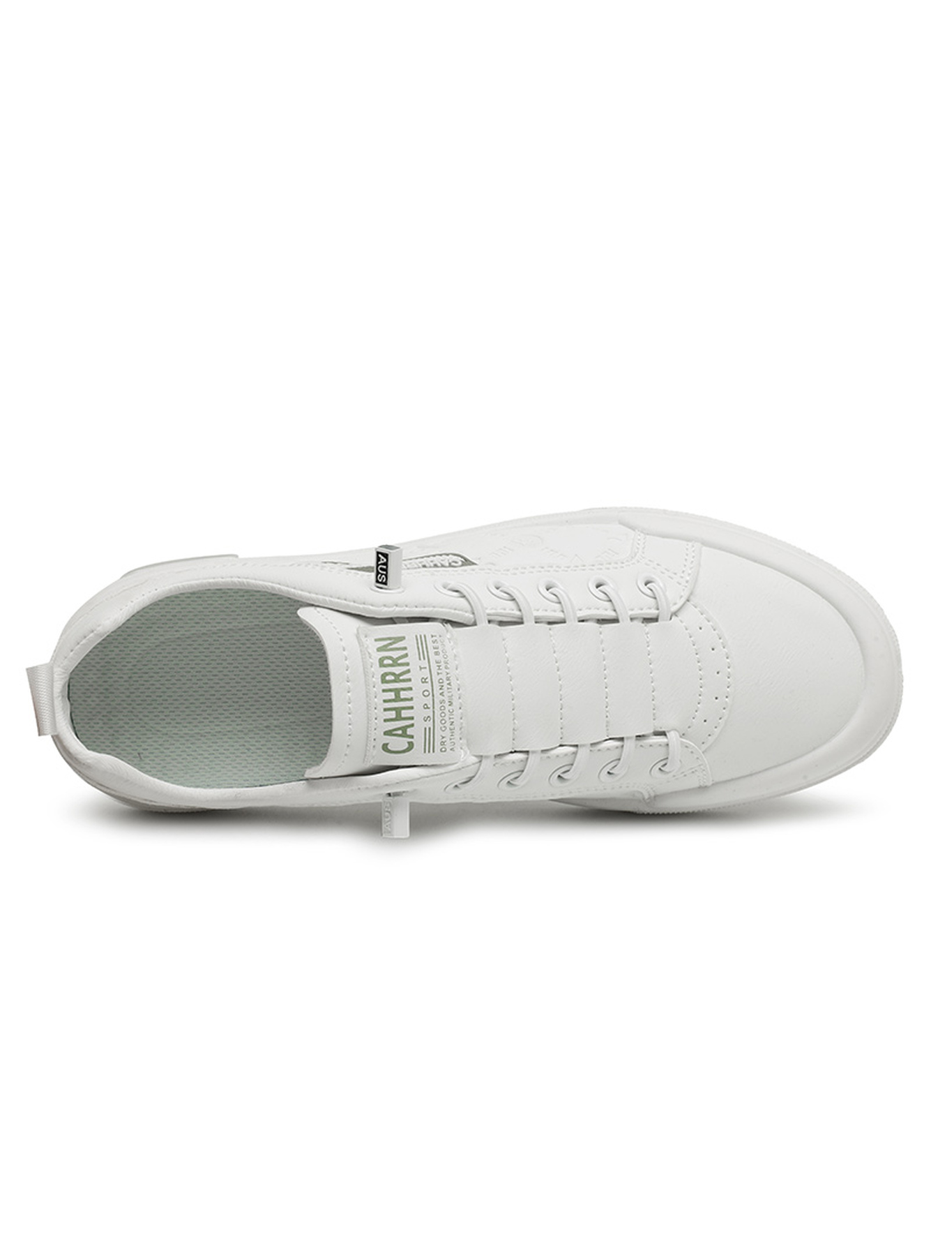 White Lace-Up Casual Sneakers