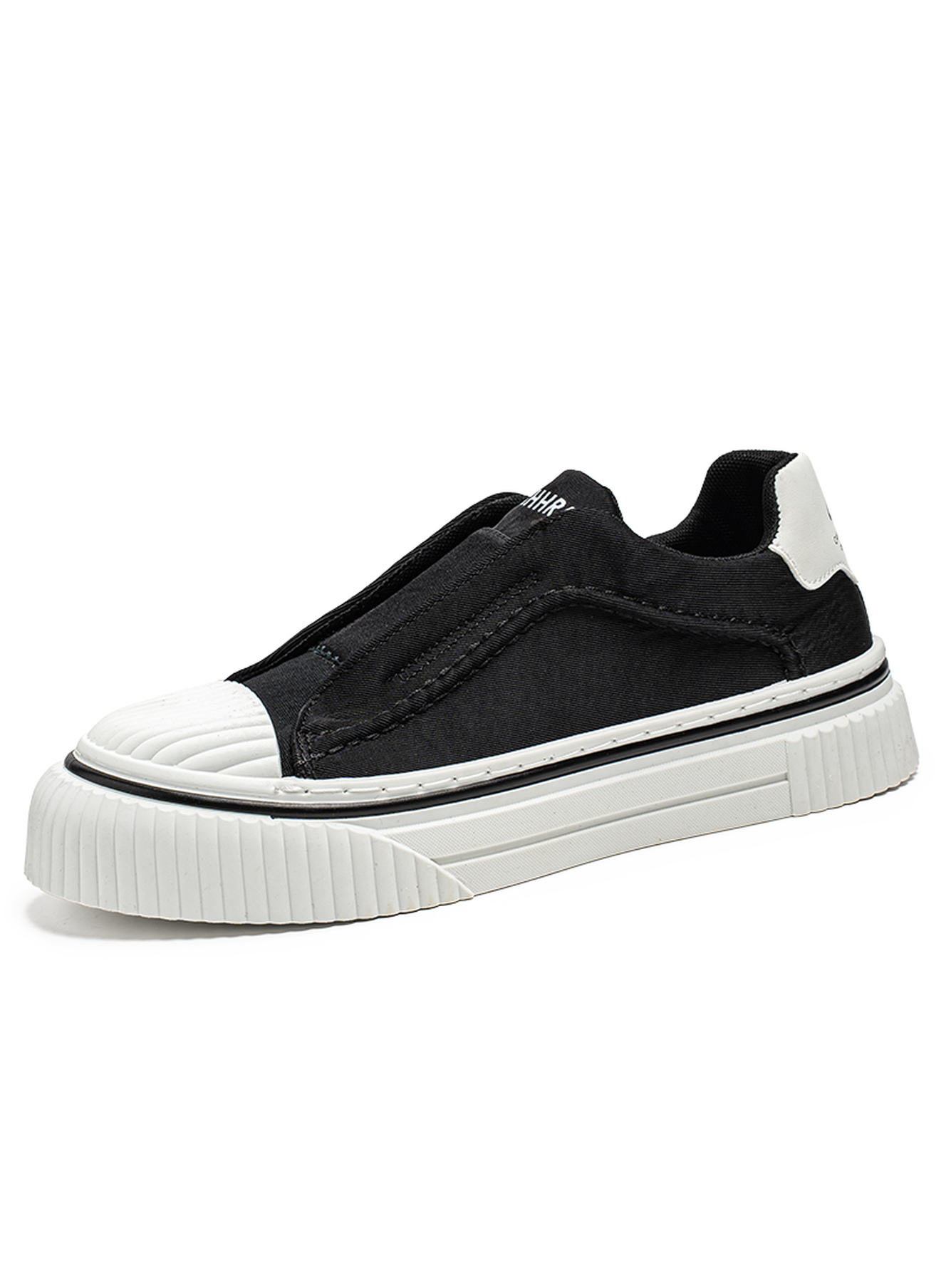 Black Canvas Slip-On Sneakers