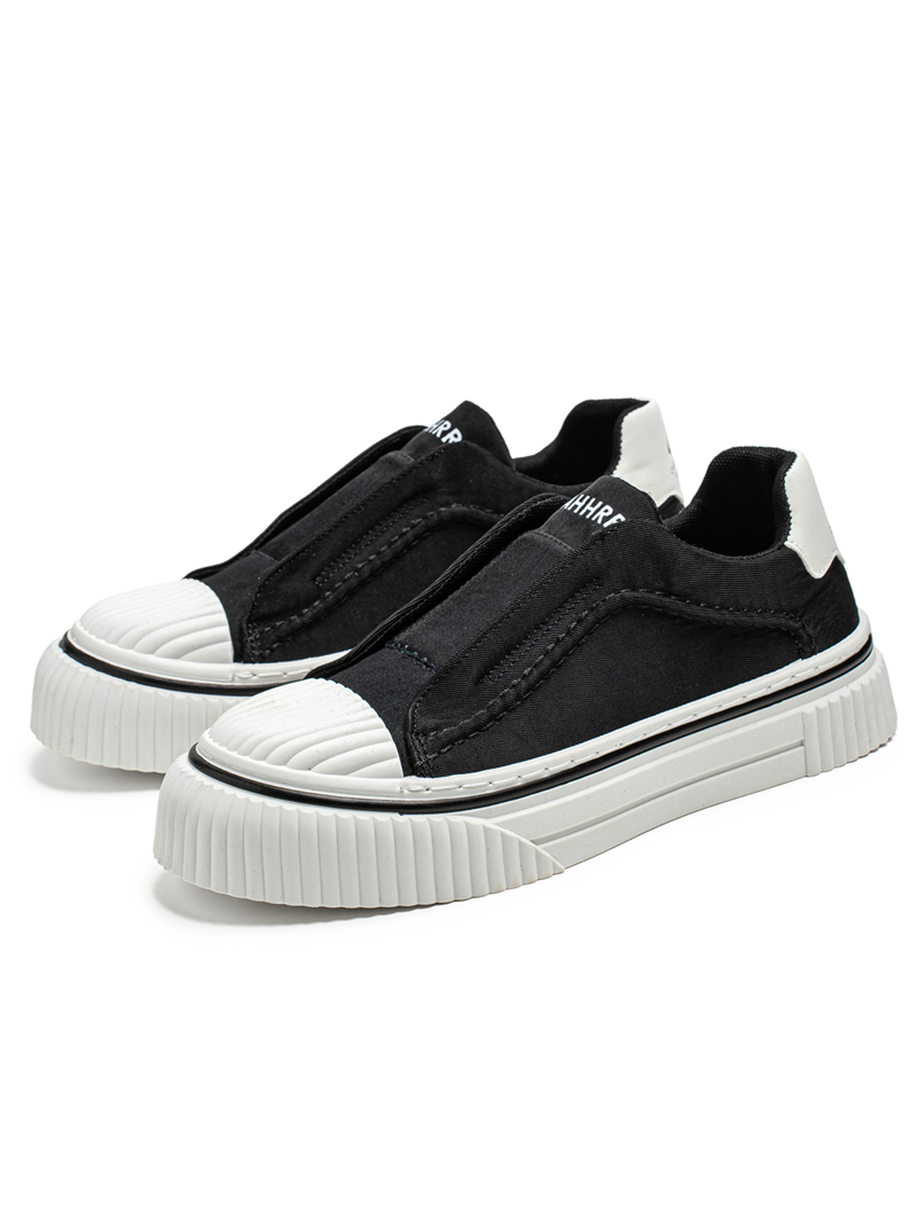 Black Canvas Slip-On Sneakers