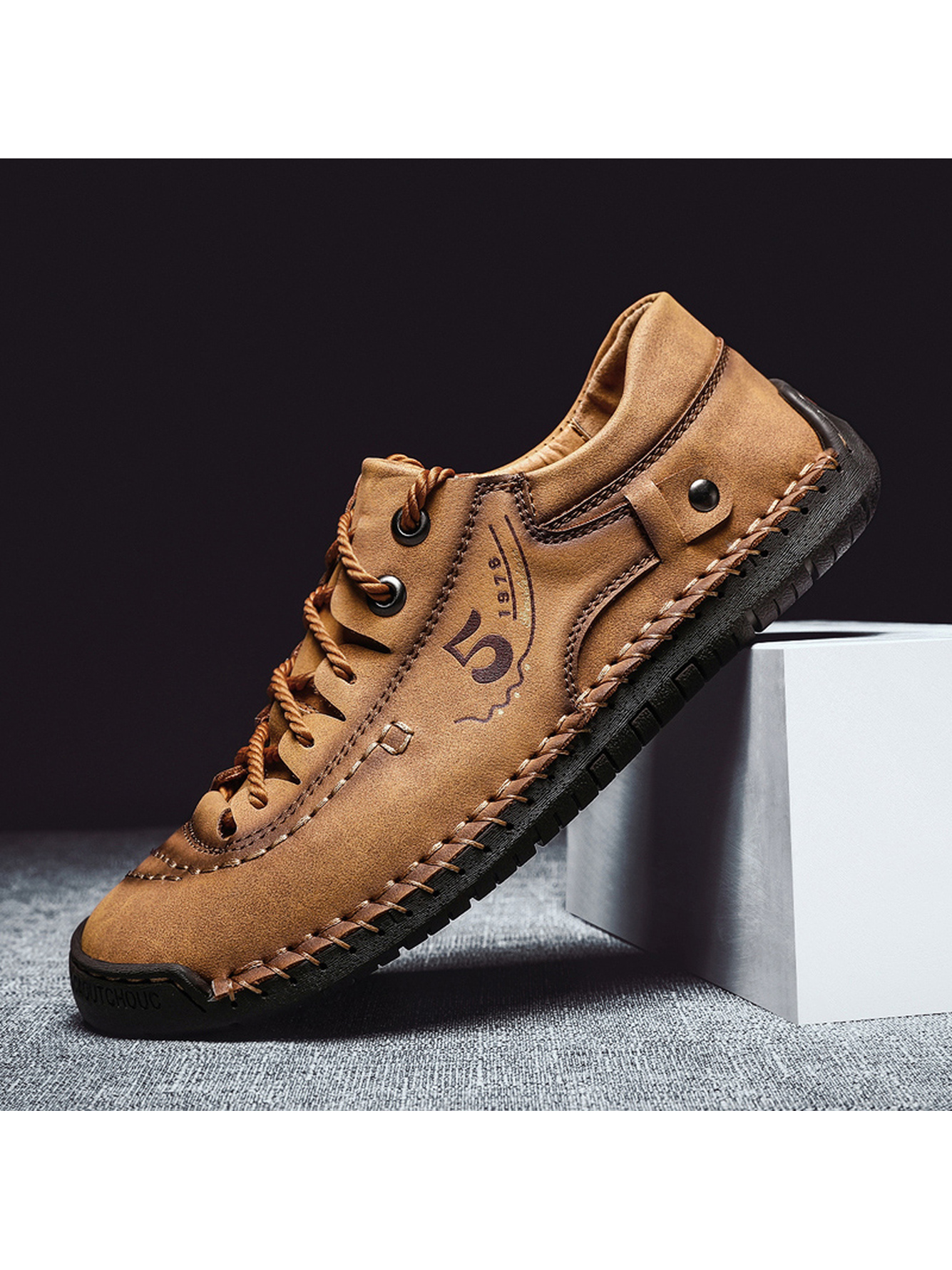 Classic Brown Stitch Casual Shoes