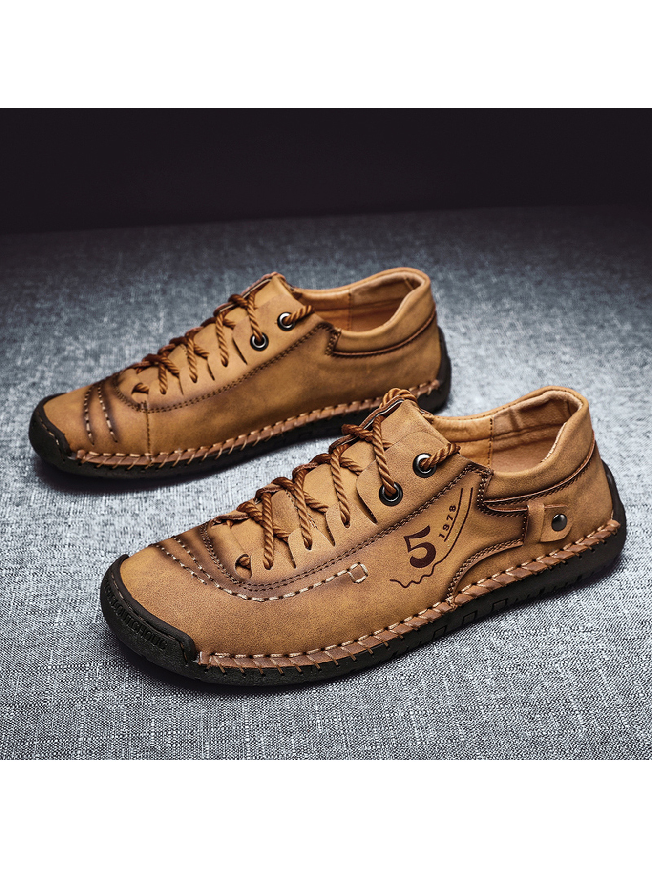 Classic Brown Stitch Casual Shoes