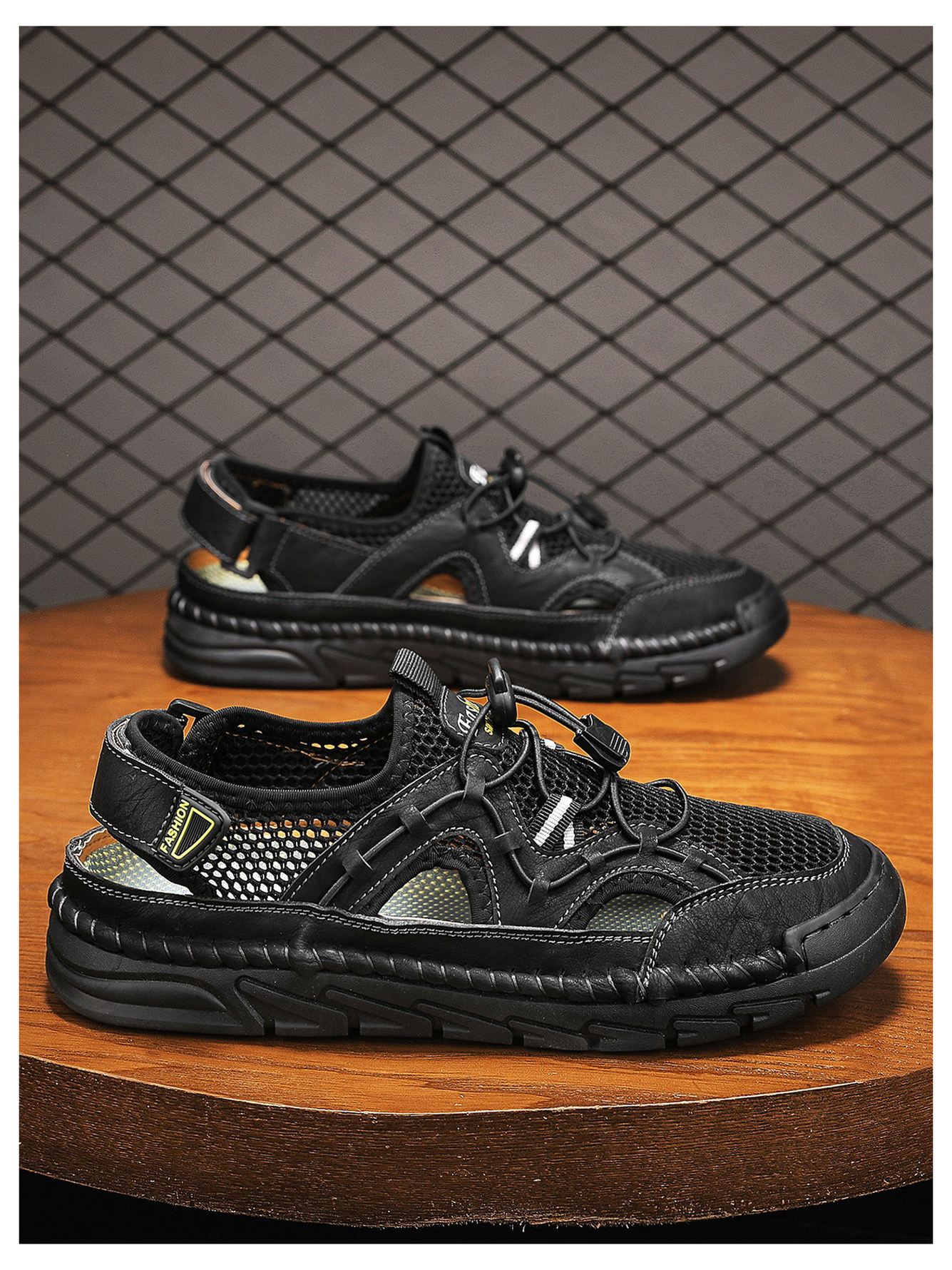 Black Mesh Casual Sneakers - Breathable Outdoor Footwear