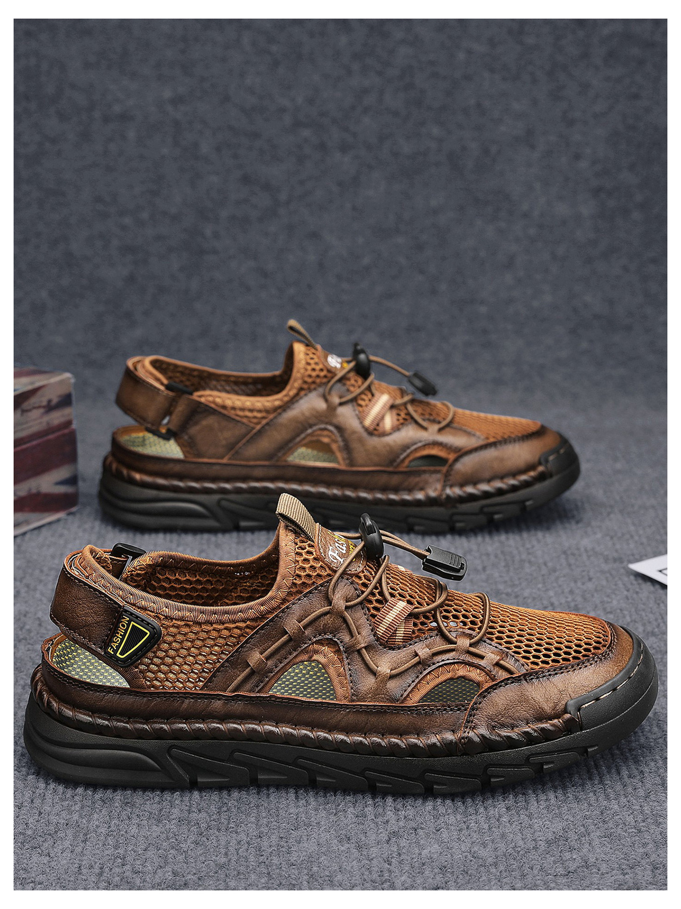 Brown Breathable Mesh Casual Shoes for Outdoor Comfort