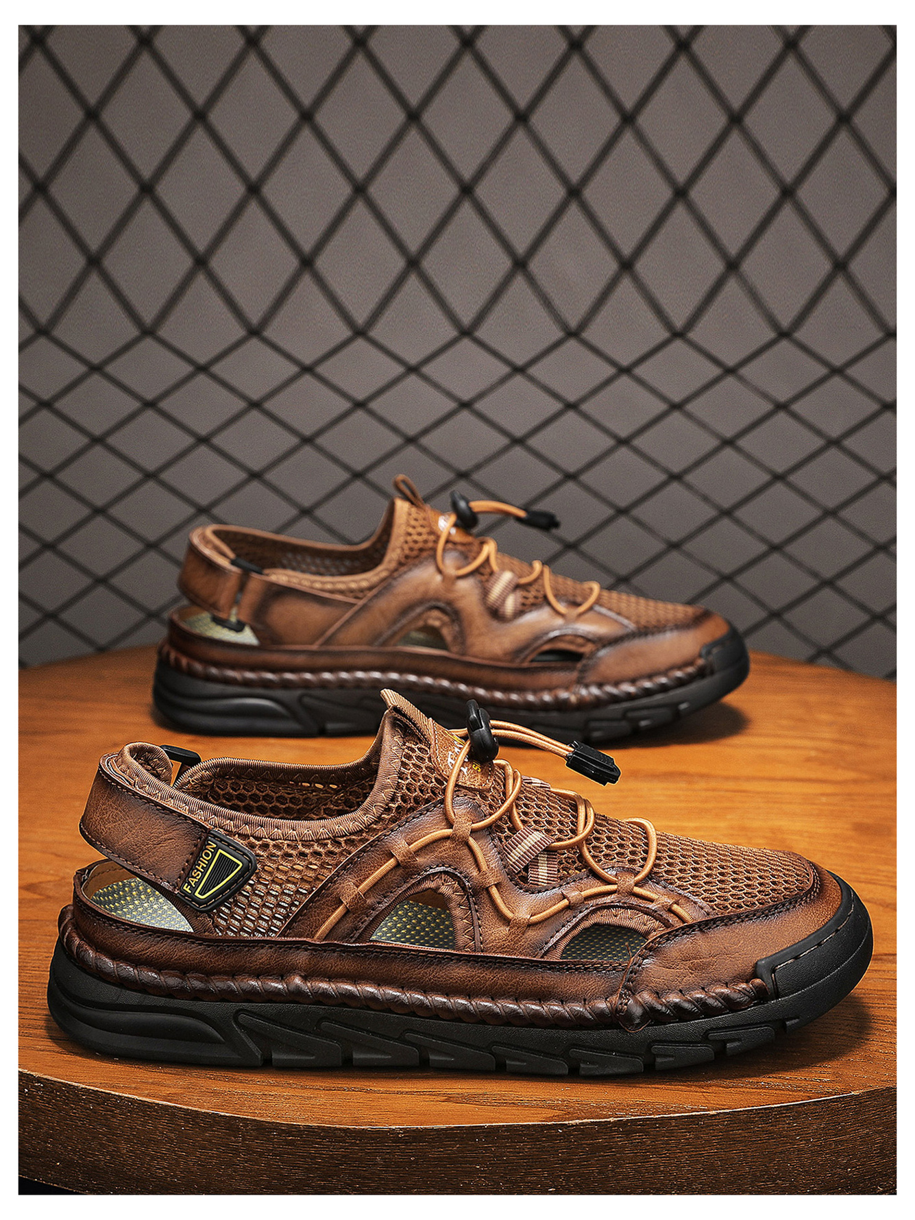 Khaki Breathable Mesh Casual Shoes