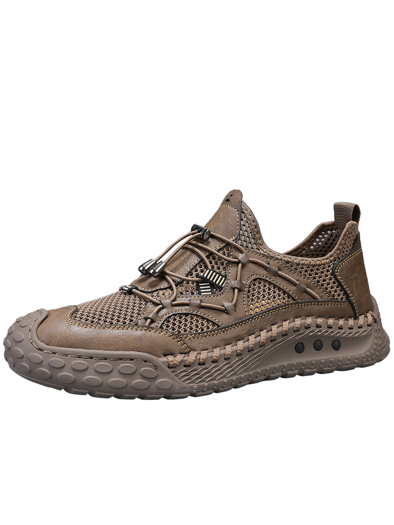 Khaki Breathable Mesh Casual Shoes