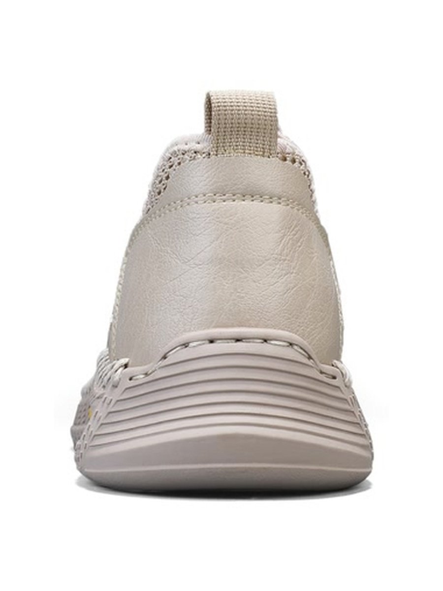 Men Beige Breathable Mesh Sneakers