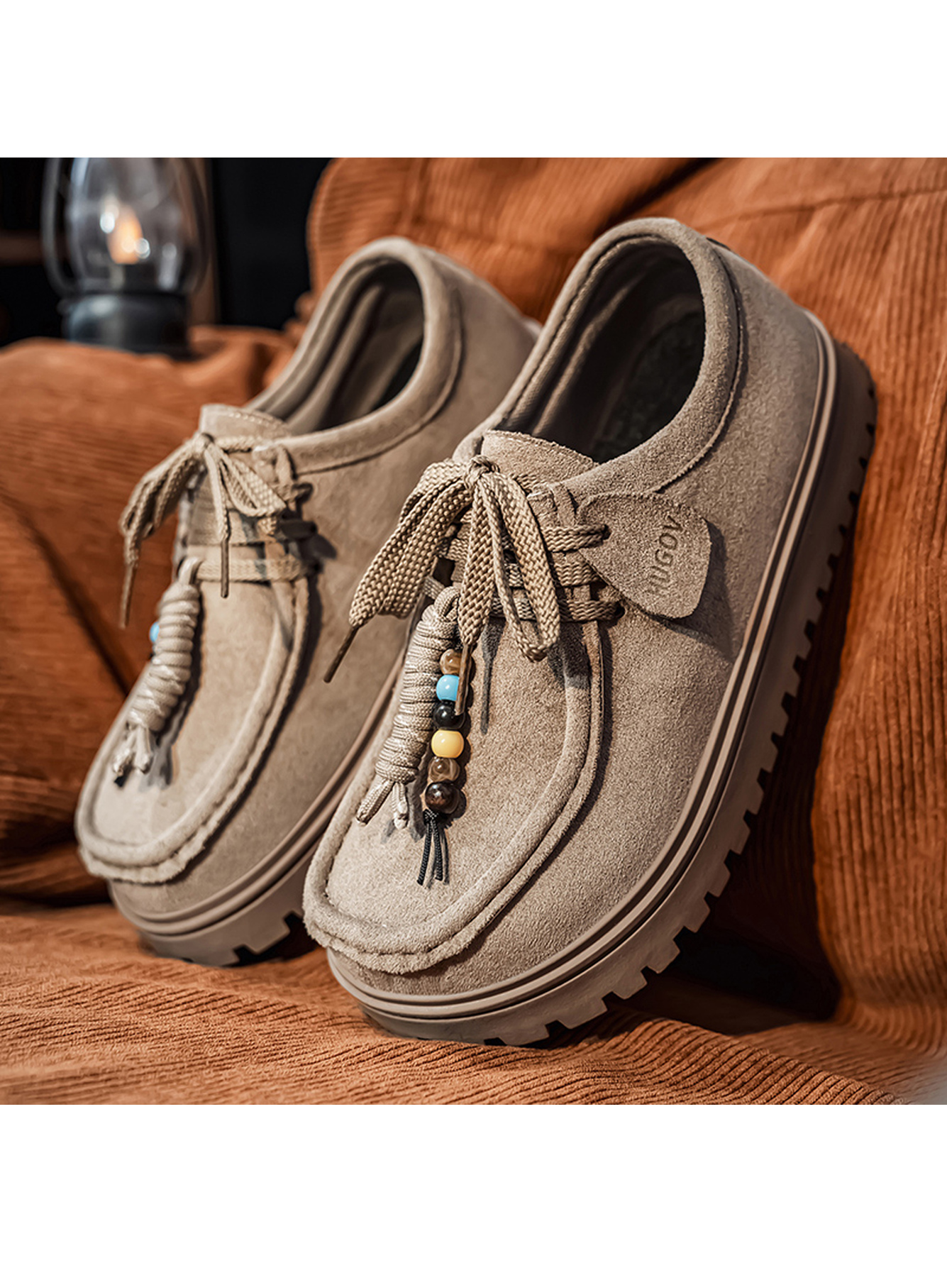 Beige Suede Casual Loafers