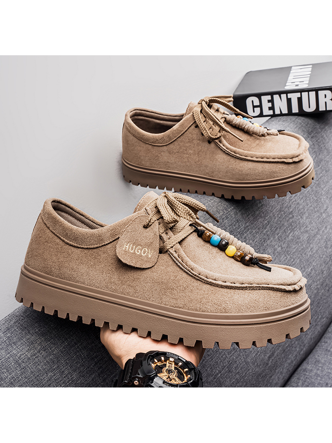 Beige Suede Casual Loafers