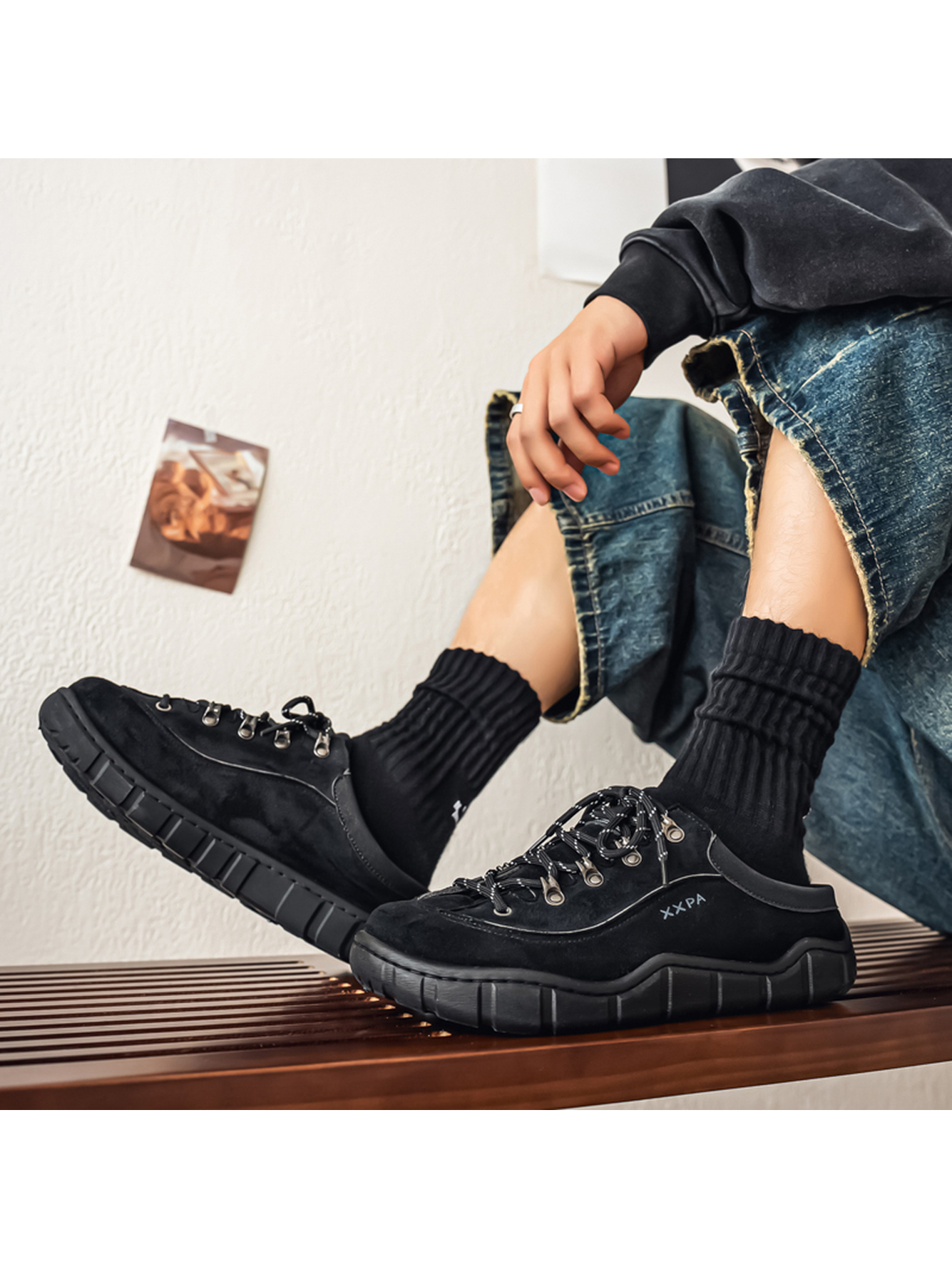 Black Slip-On Casual Mules