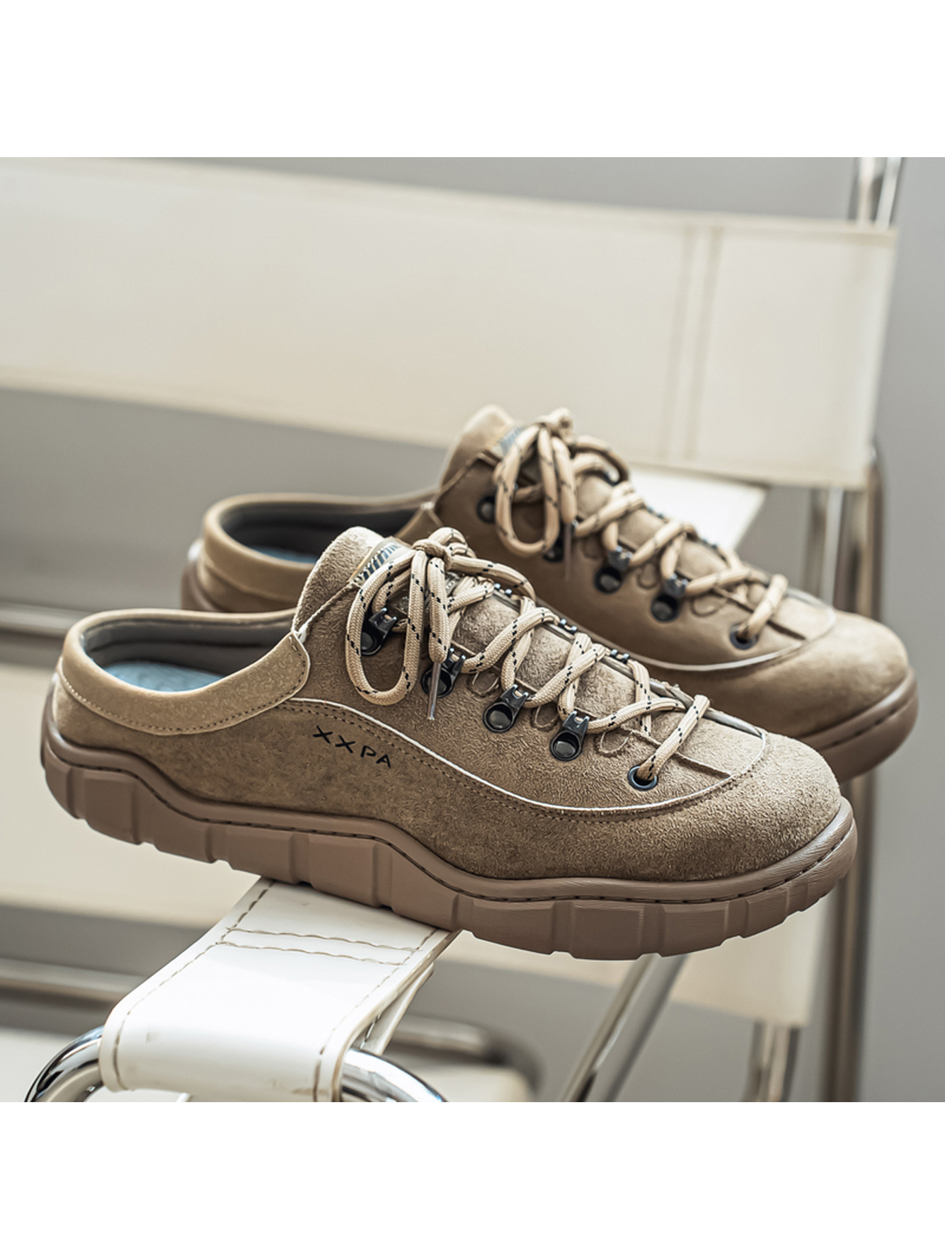 Beige Suede Mule Casual Shoes - Slip-On Comfort