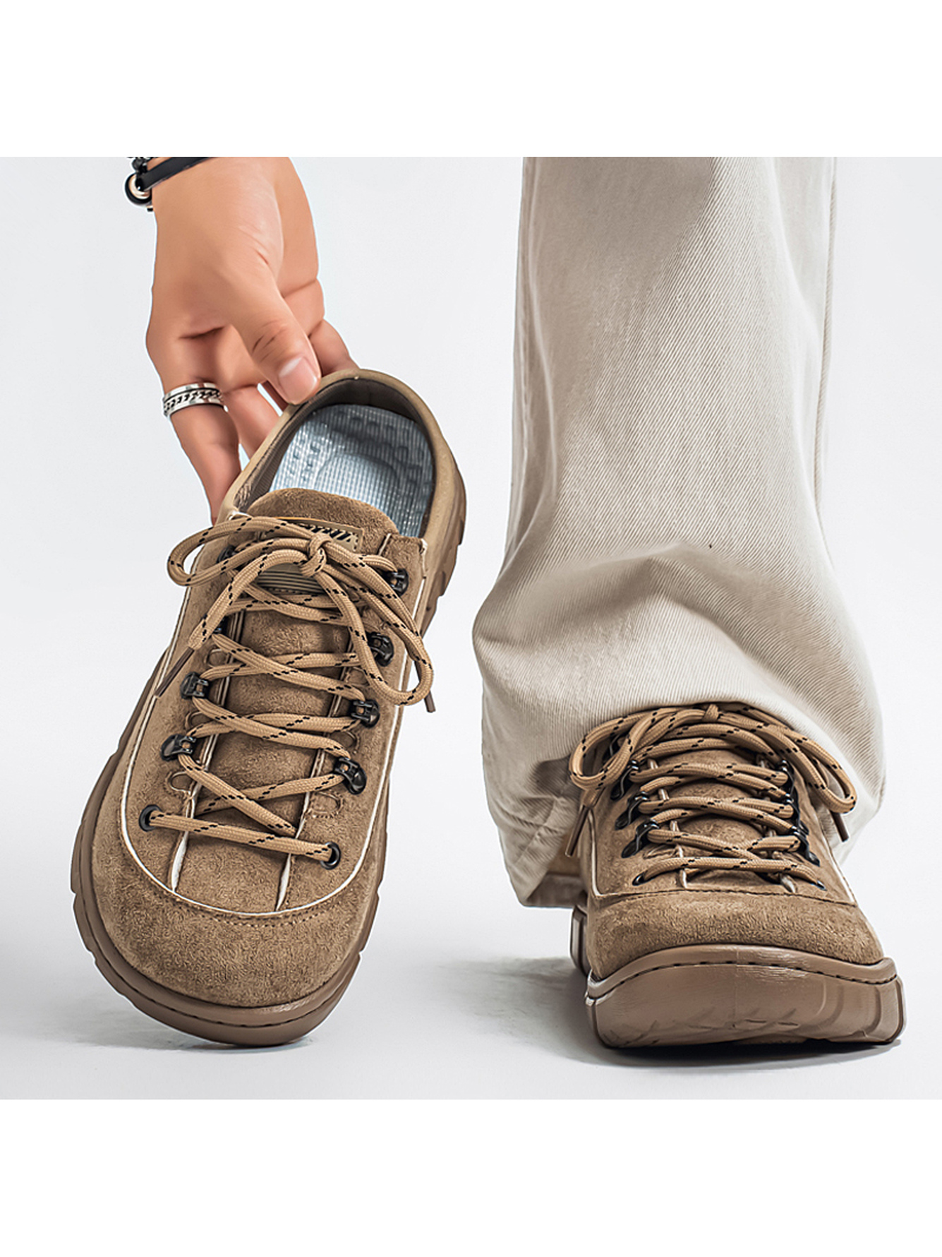 Beige Suede Mule Casual Shoes - Slip-On Comfort