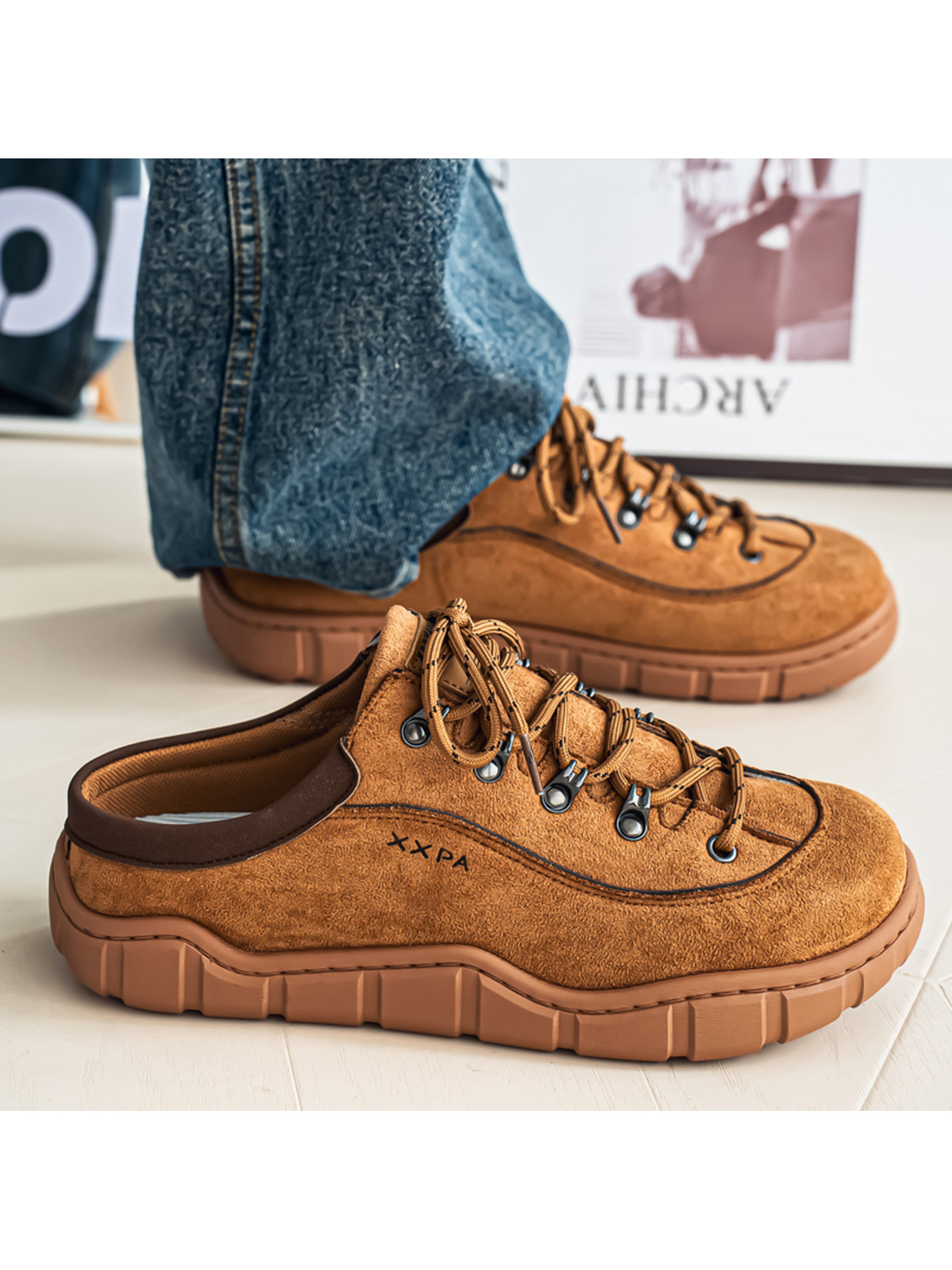 Tan Suede Casual Mules - Slip-On Comfort
