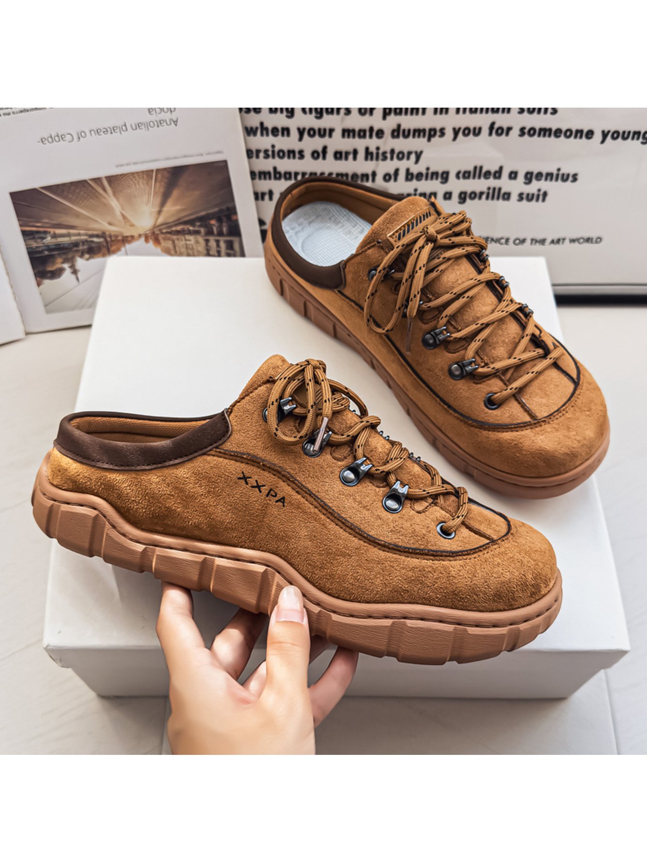 Tan Suede Casual Mules - Slip-On Comfort