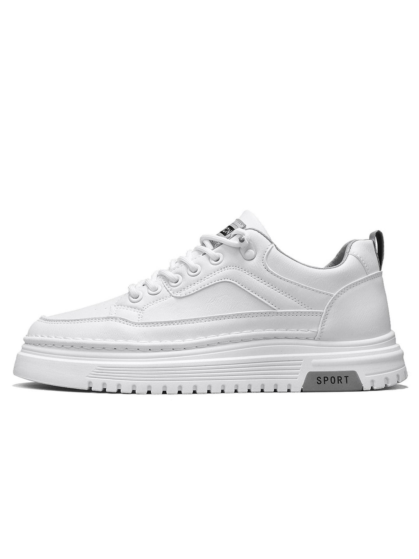 White Platform Casual Sneakers