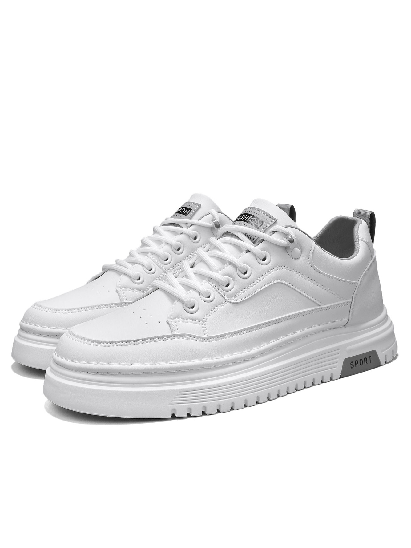 White Platform Casual Sneakers