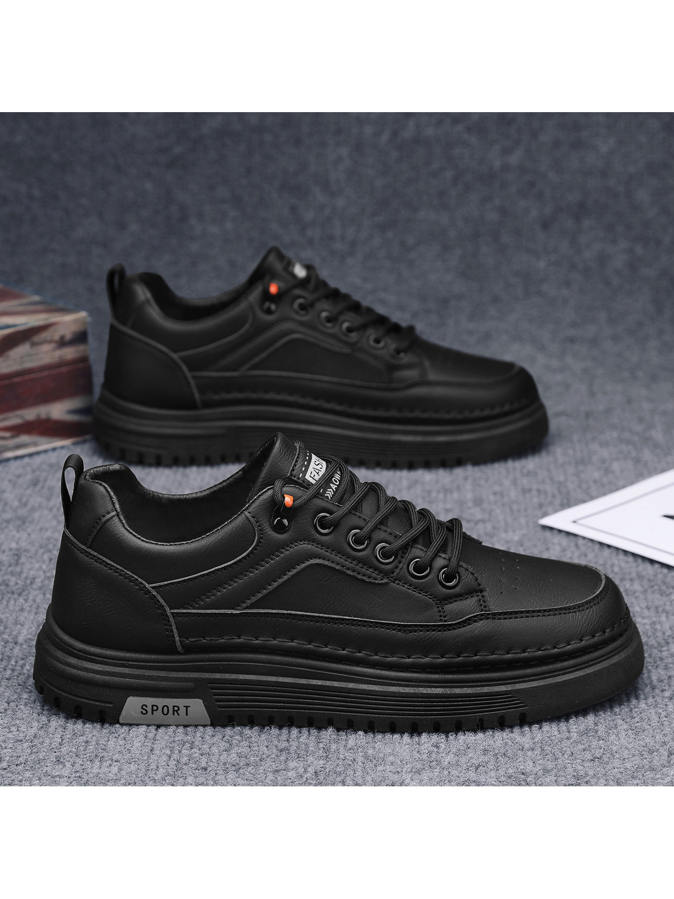 Black Casual Platform Sneakers