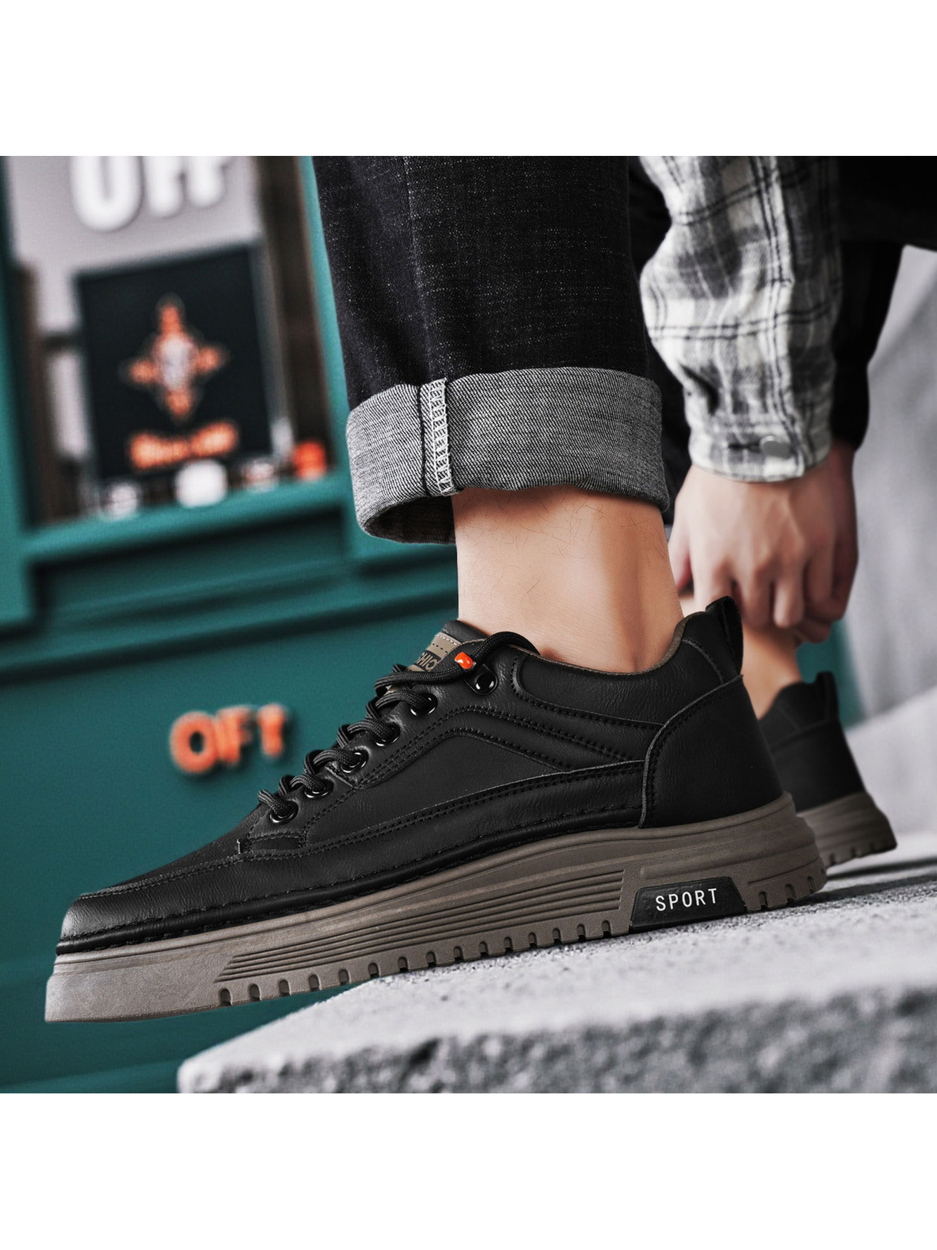 Black Casual Platform Sneakers