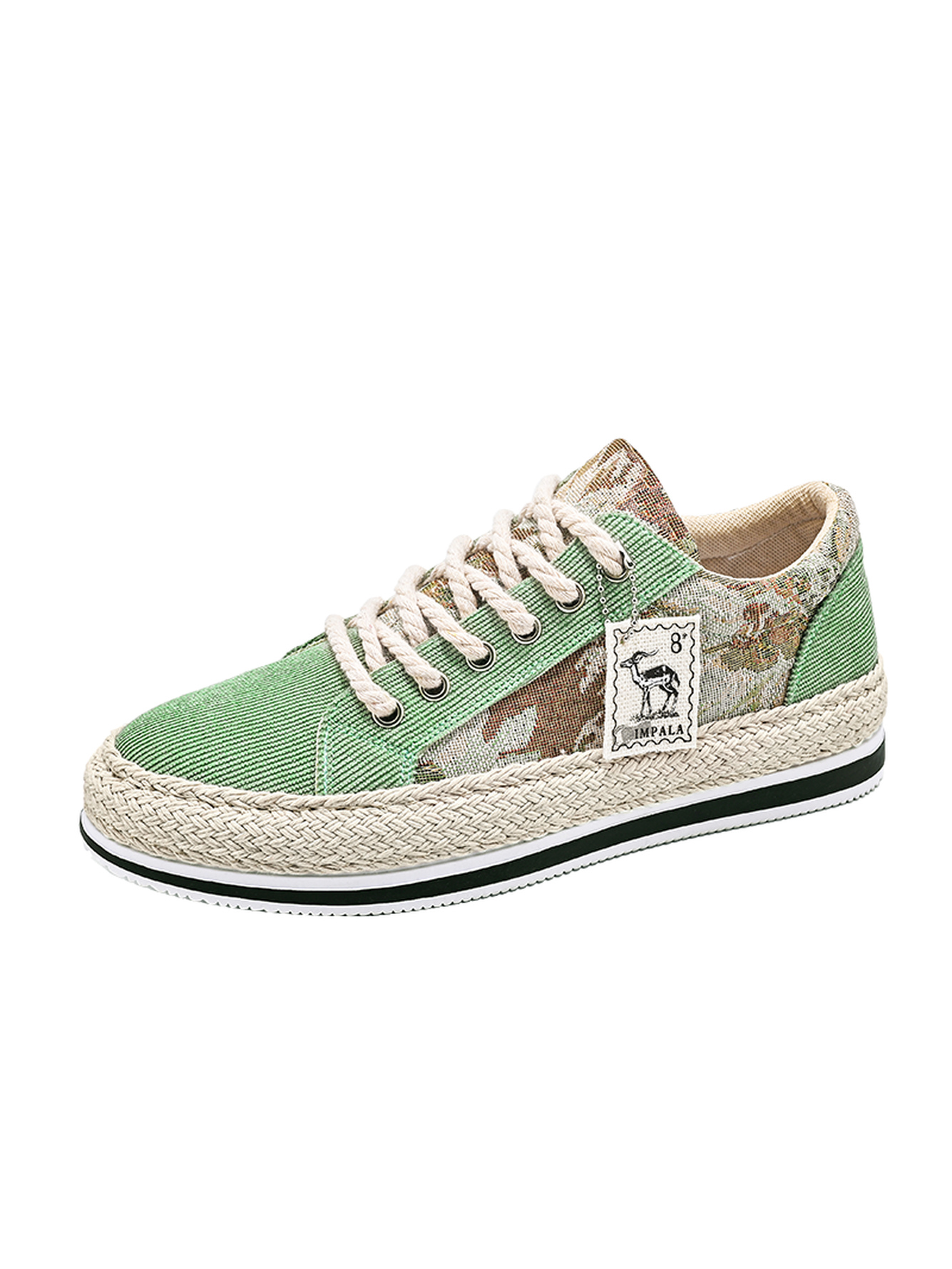 Green Canvas Espadrille Sneakers