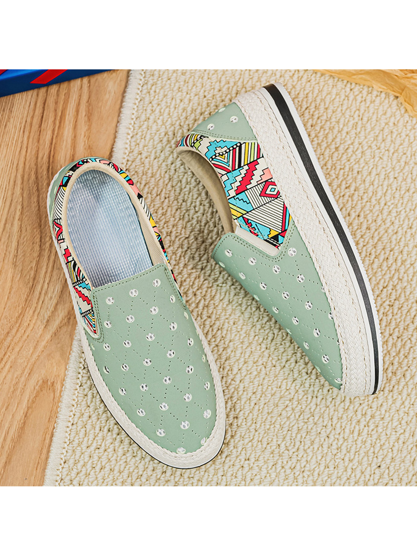 Green Slip-On Loafers
