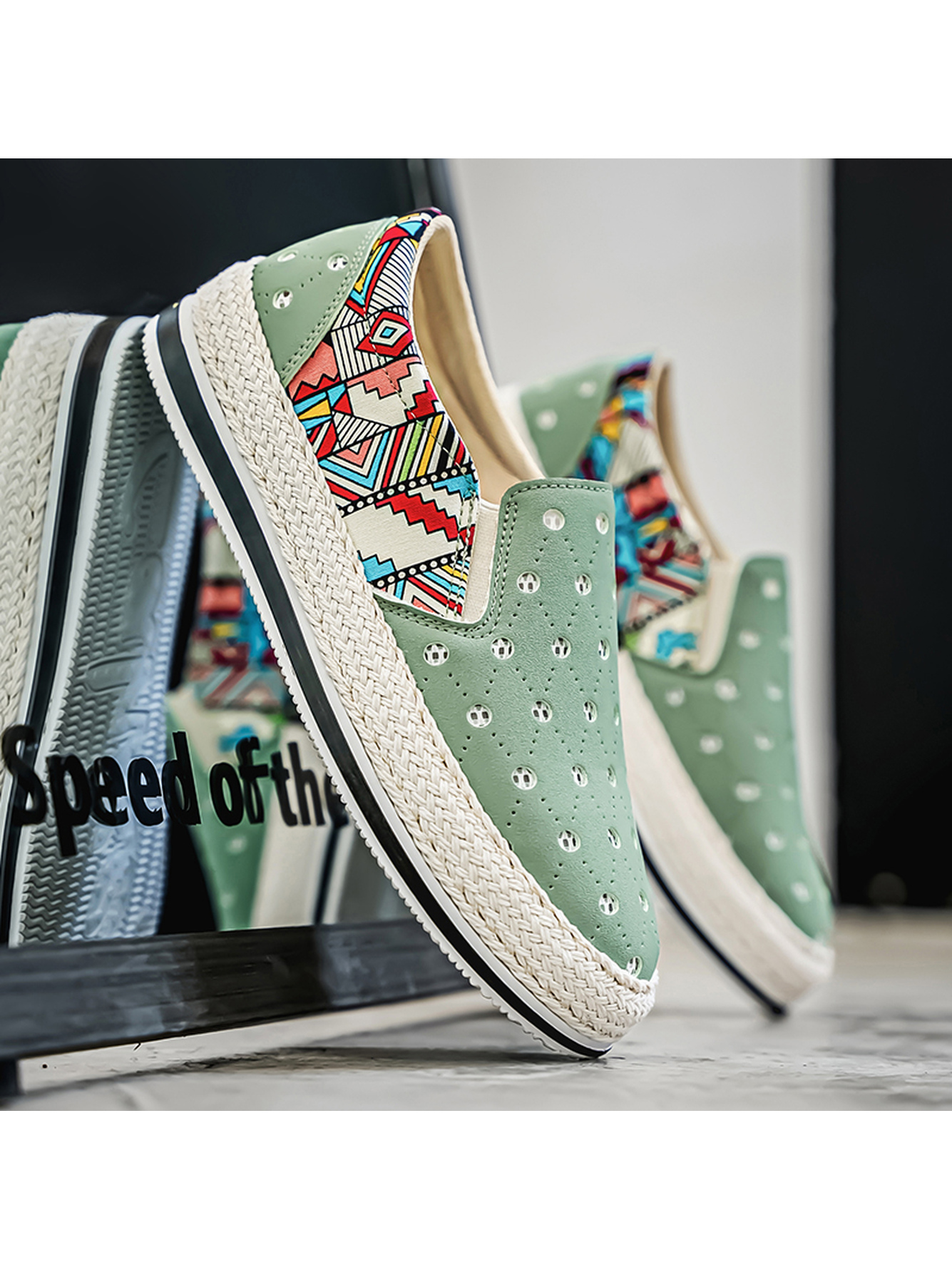 Green Slip-On Loafers