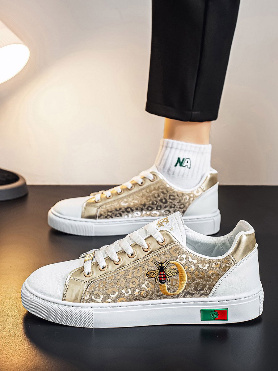 Men Embellished Sneakers with Lace-Ups