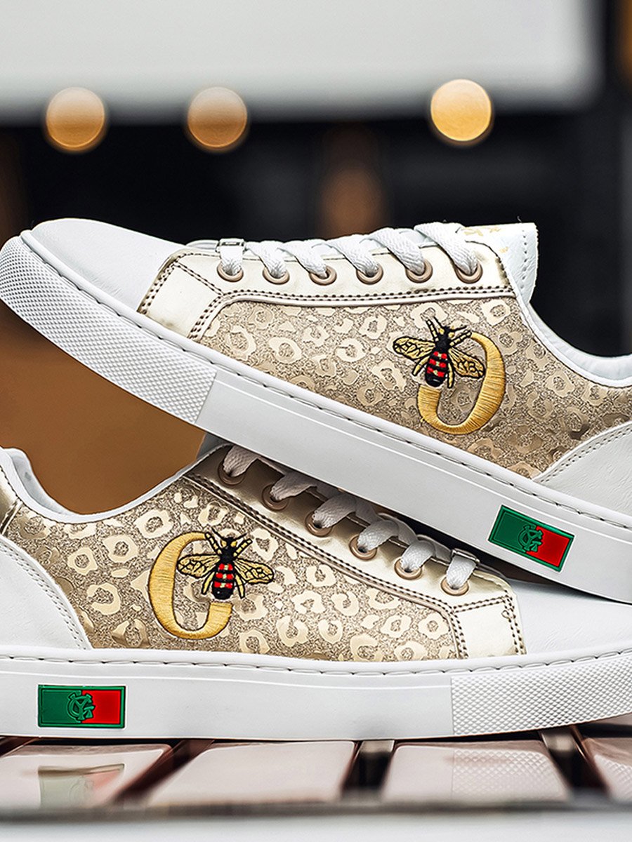 Men Embellished Sneakers with Lace-Ups