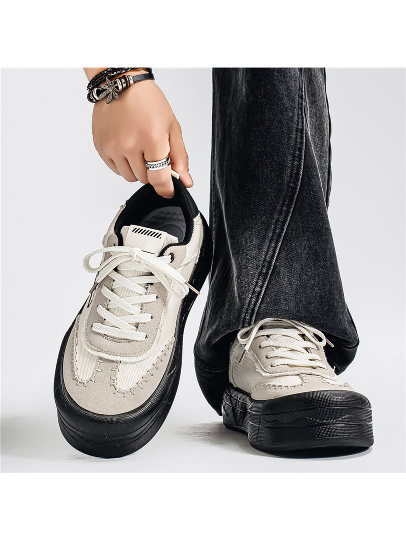 Beige Canvas Casual Sneakers