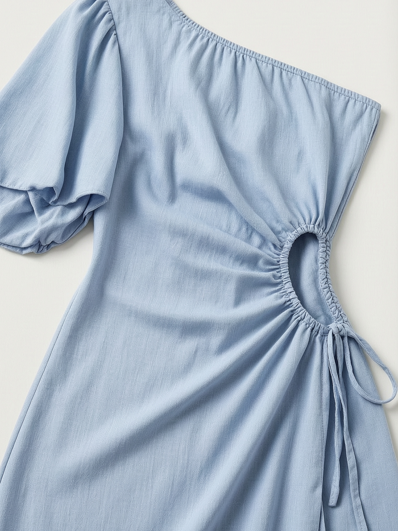 Light Blue One-Shoulder Maxi Dress