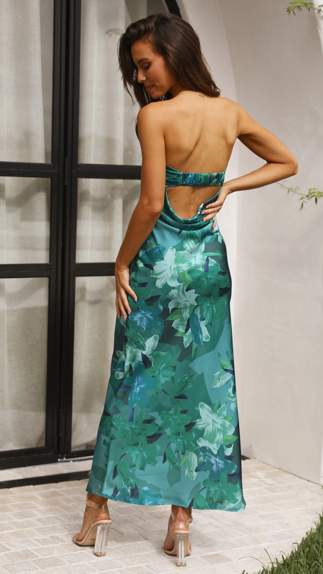Multi Floral Sleeveless Bodycon Maxi Dress