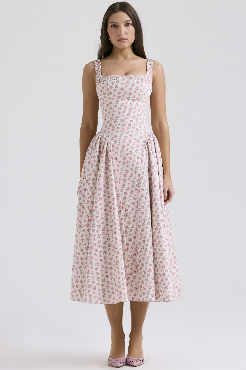 Pink Floral Maxi Dress