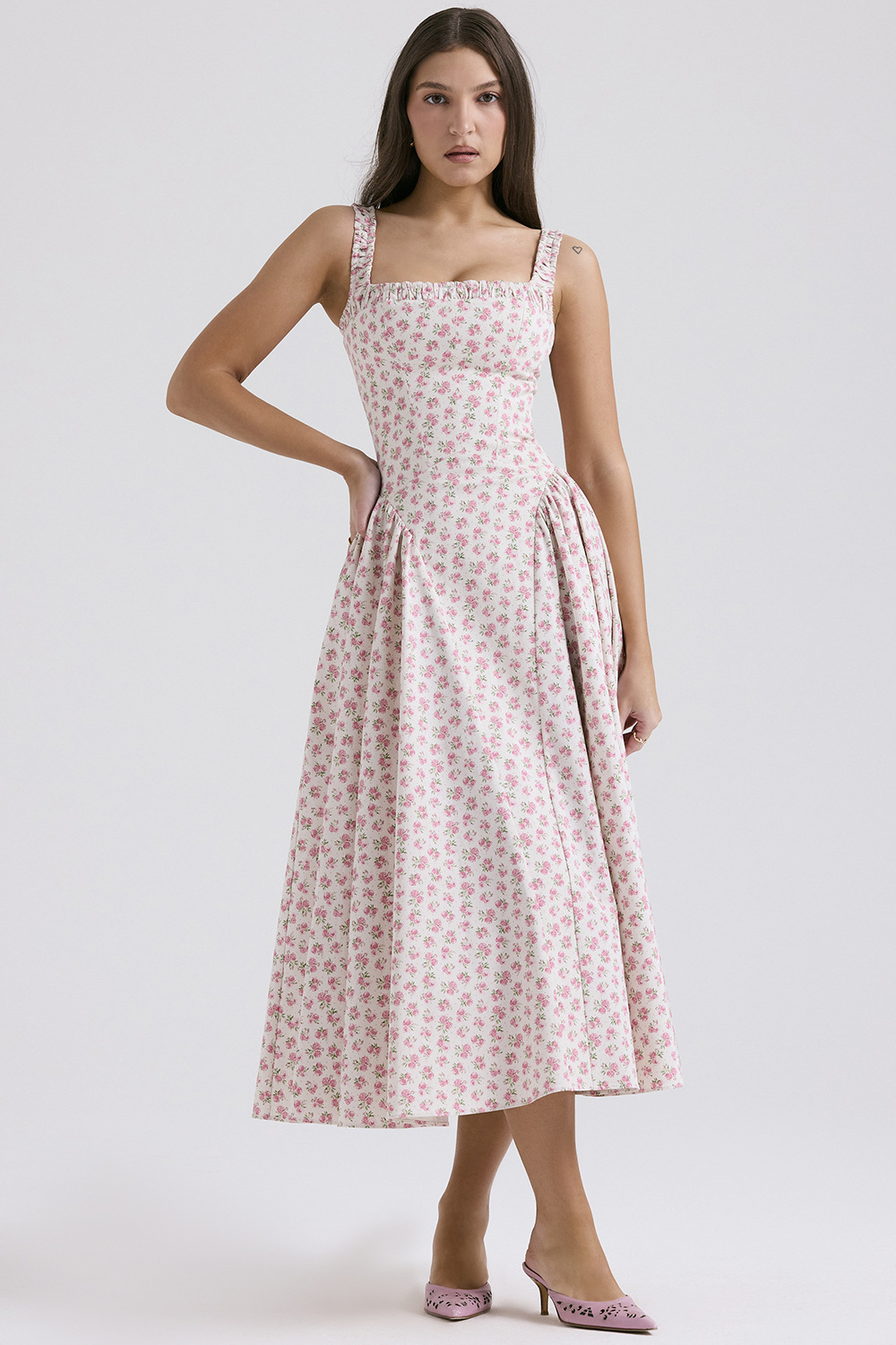 Pink Floral Maxi Dress