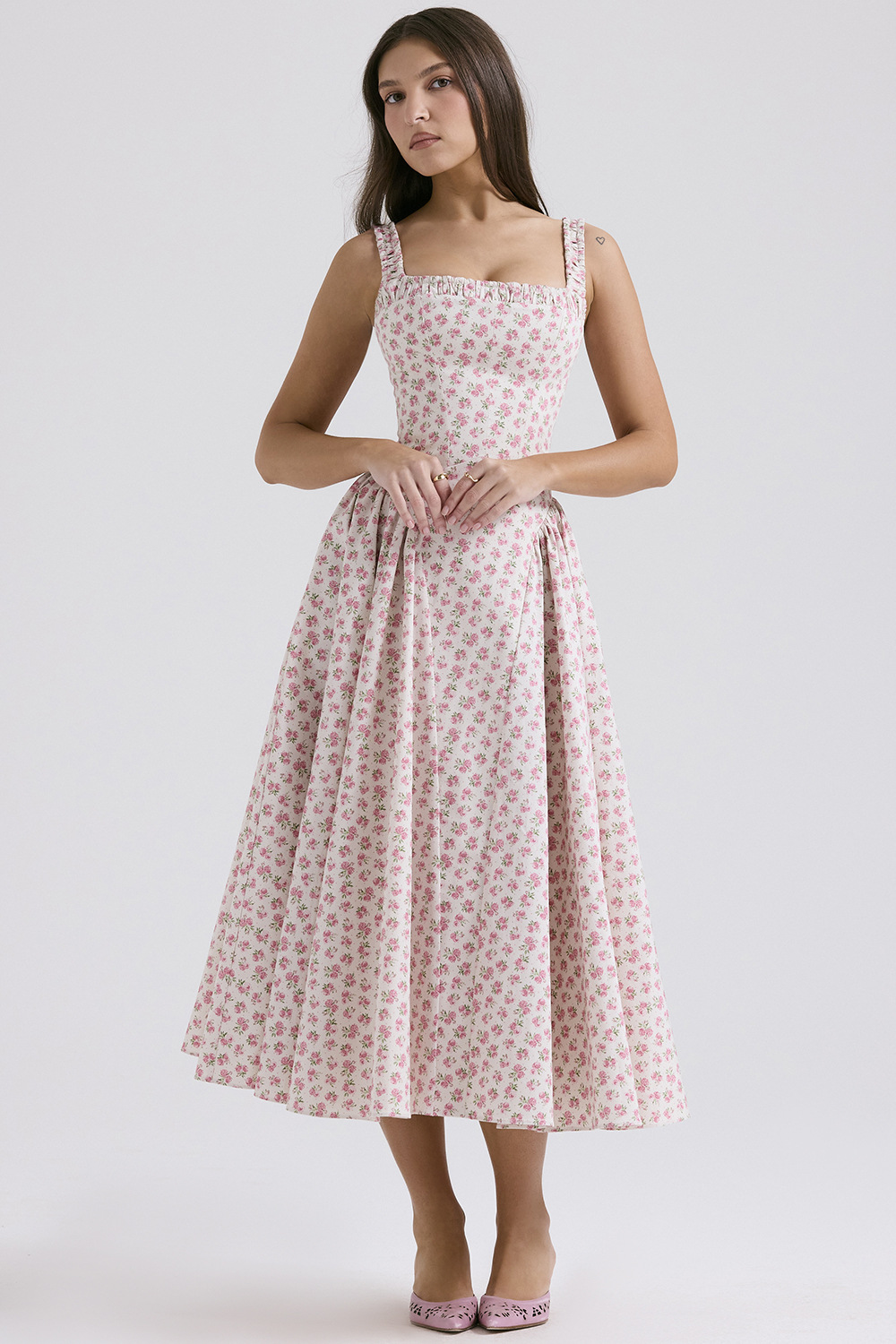 Pink Floral Maxi Dress