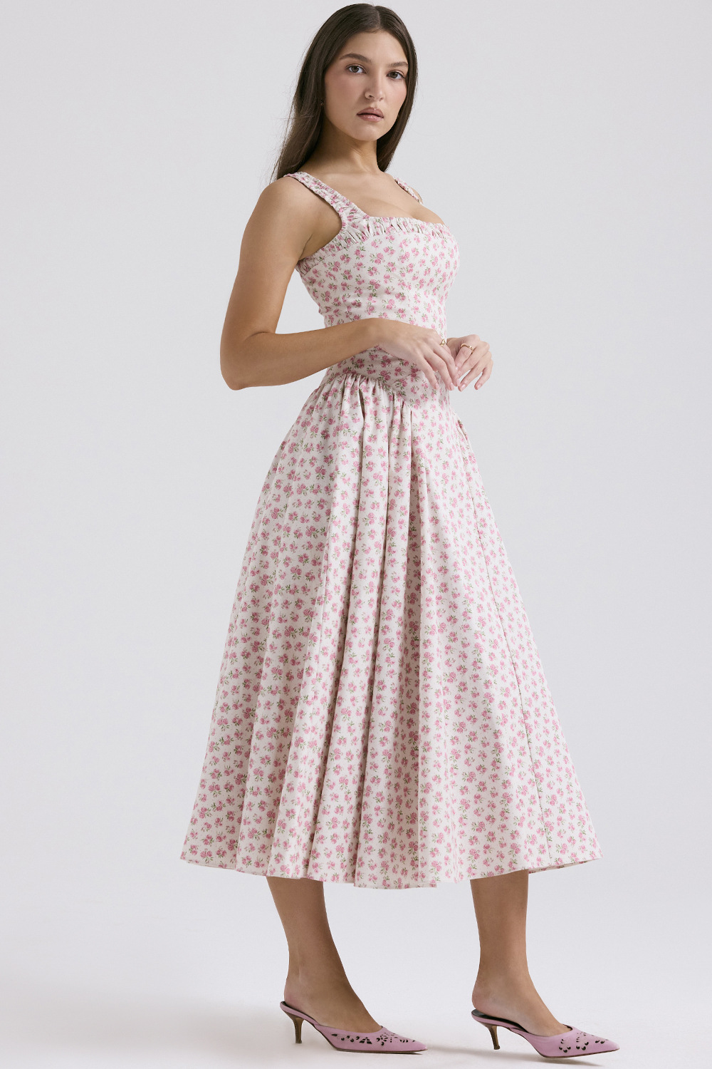 Pink Floral Maxi Dress