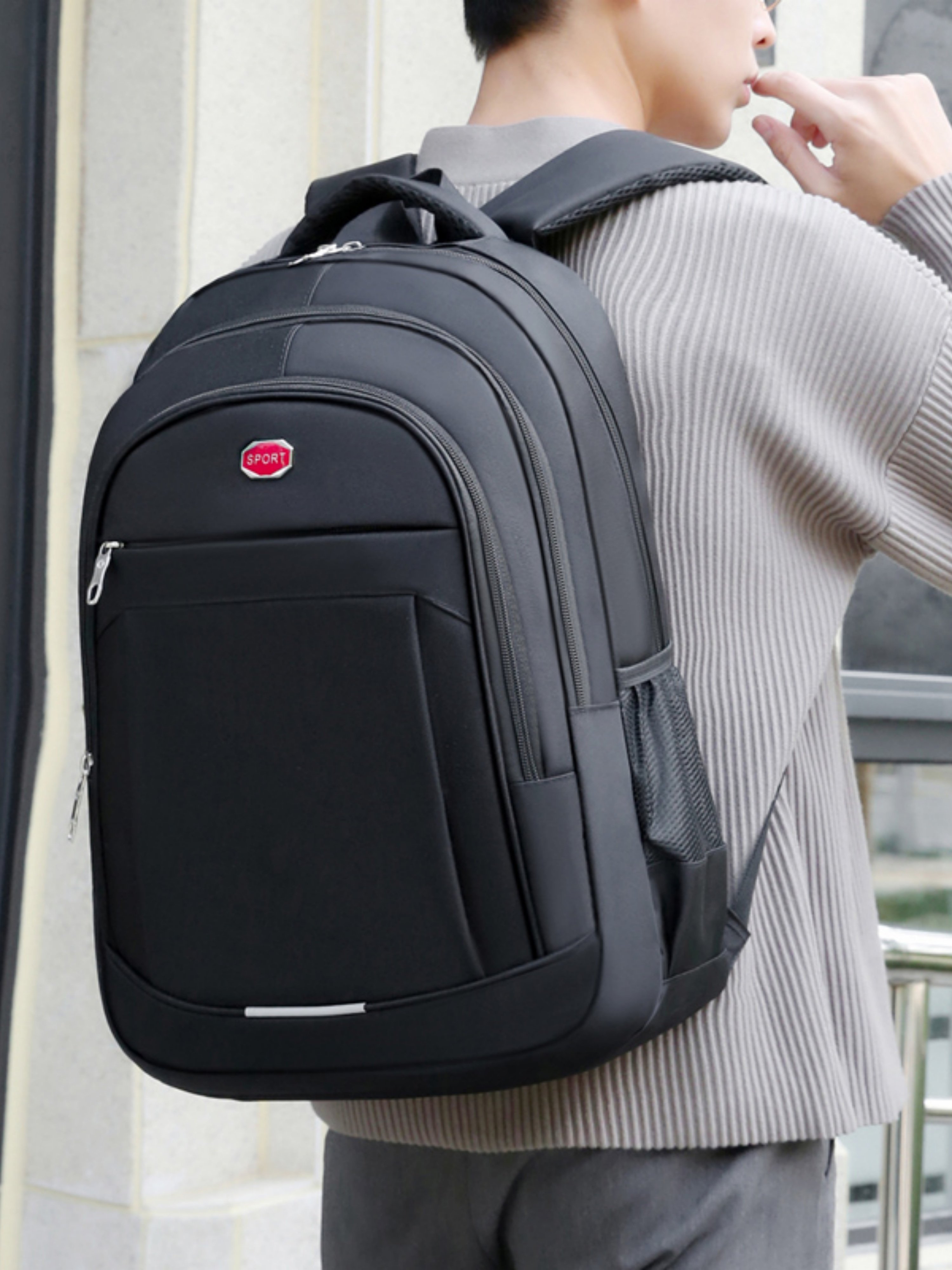 Black Plain Backpack