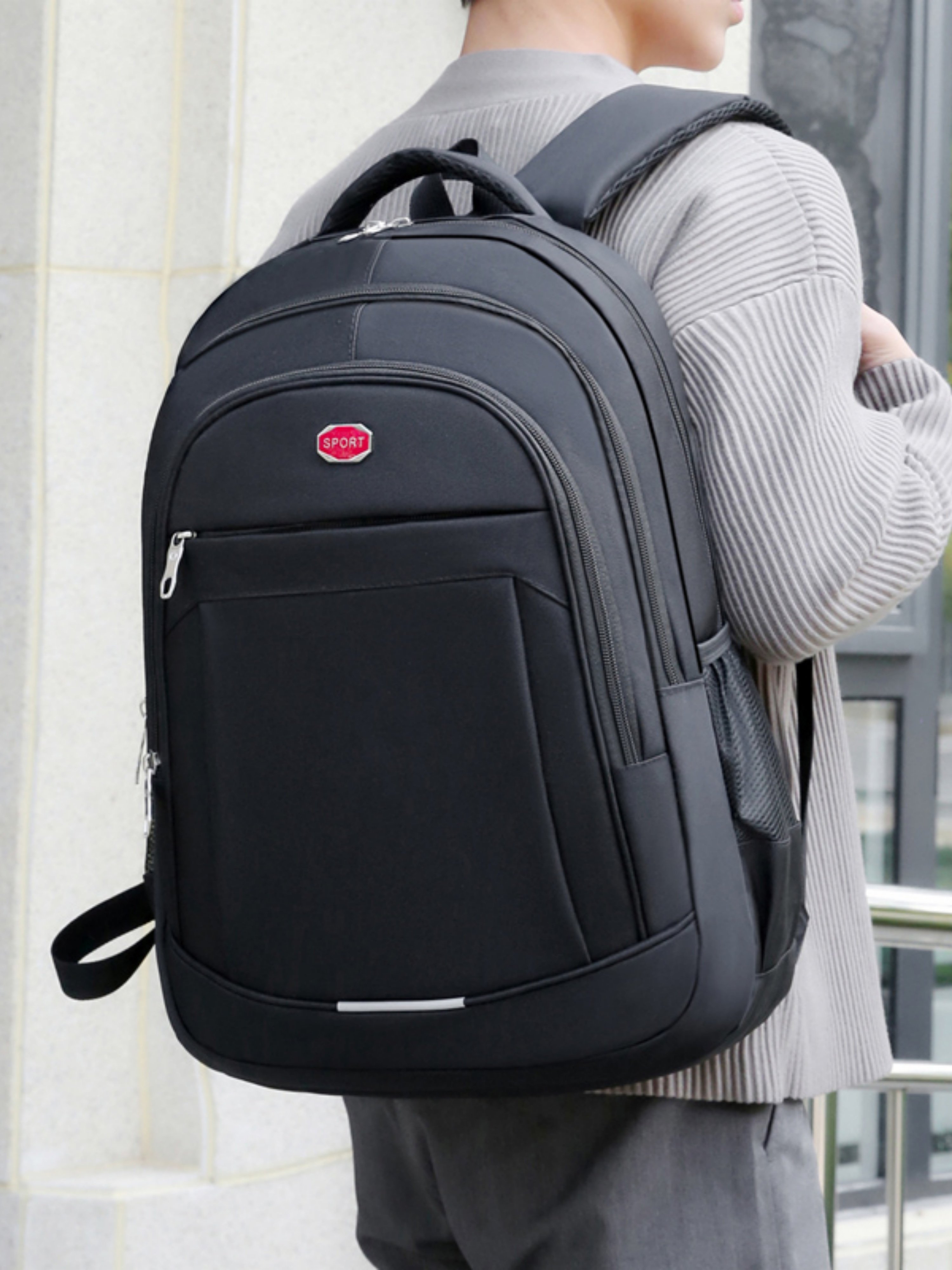 Black Plain Backpack