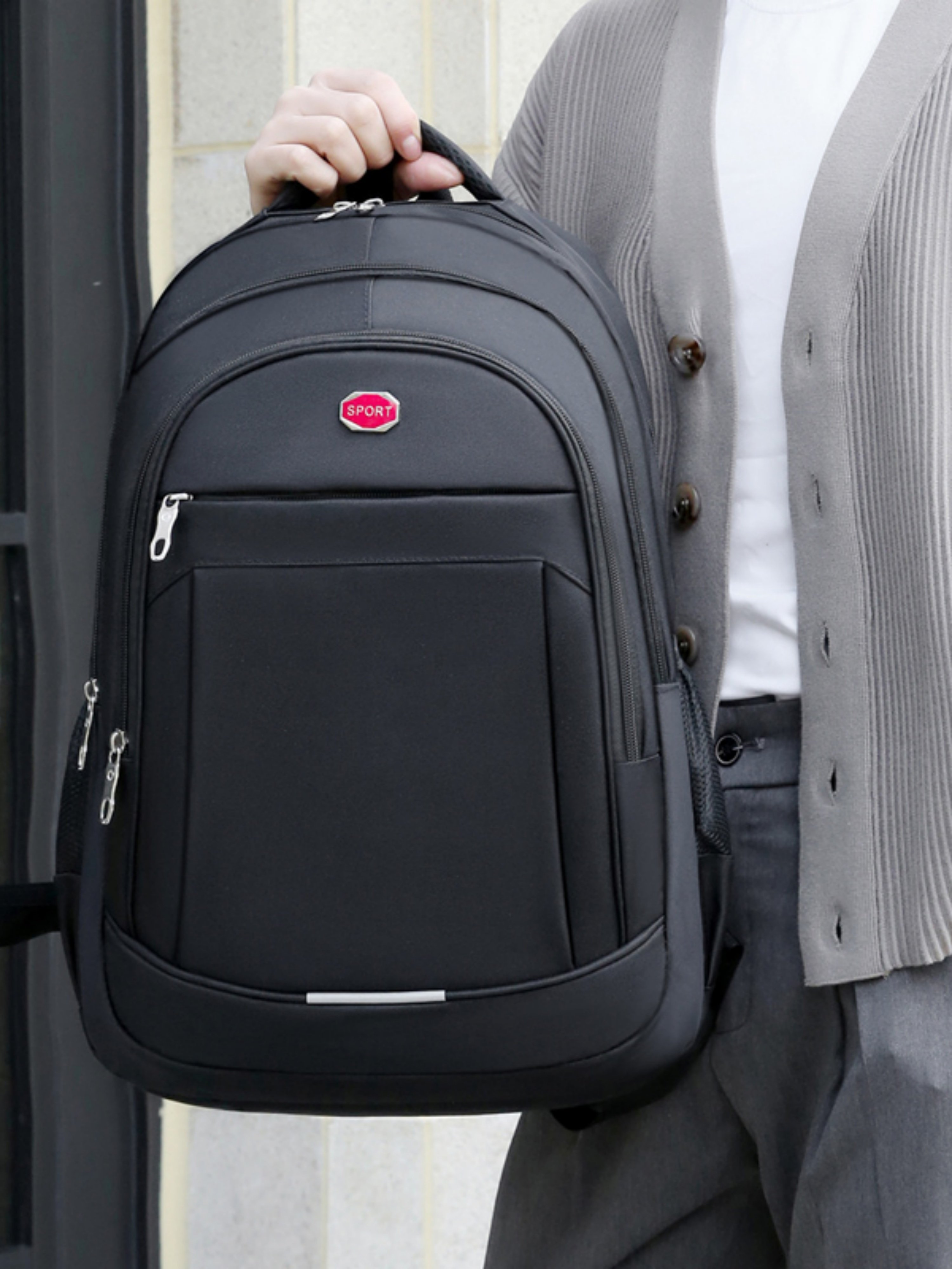 Black Plain Backpack