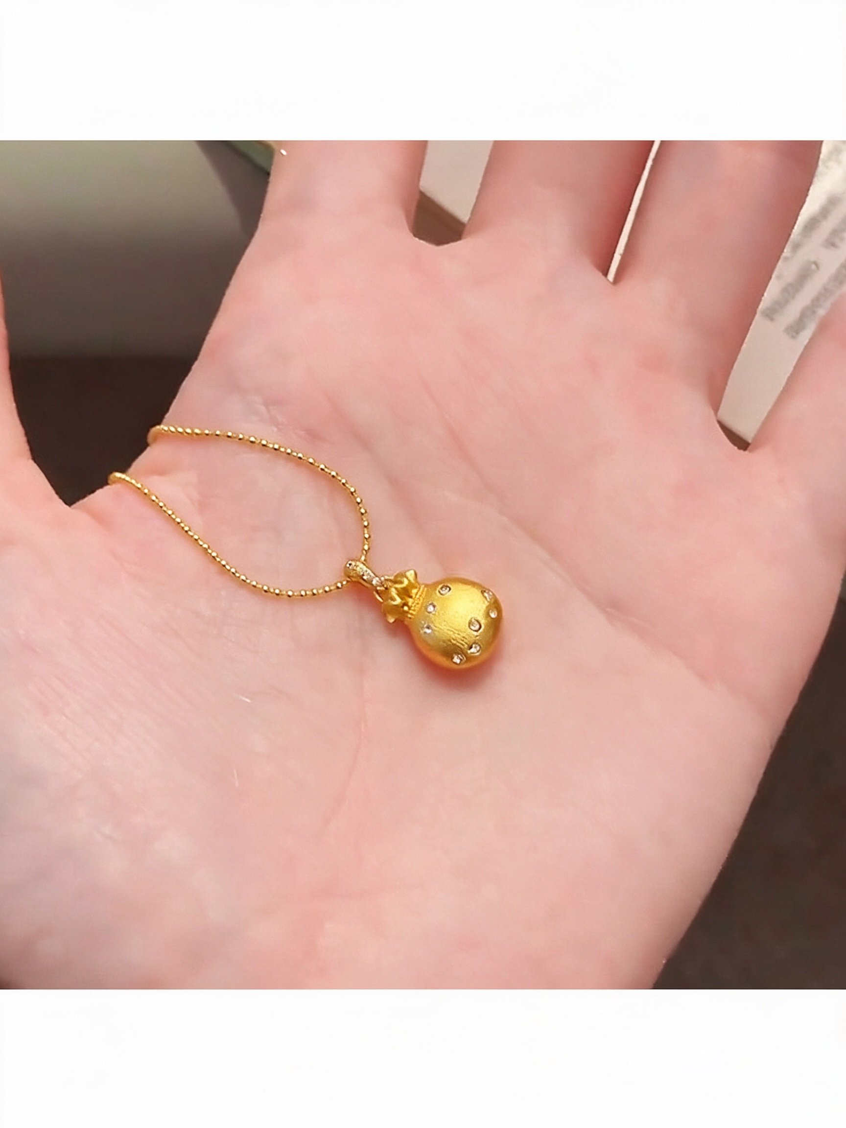 Gold Solid Pendant Necklace