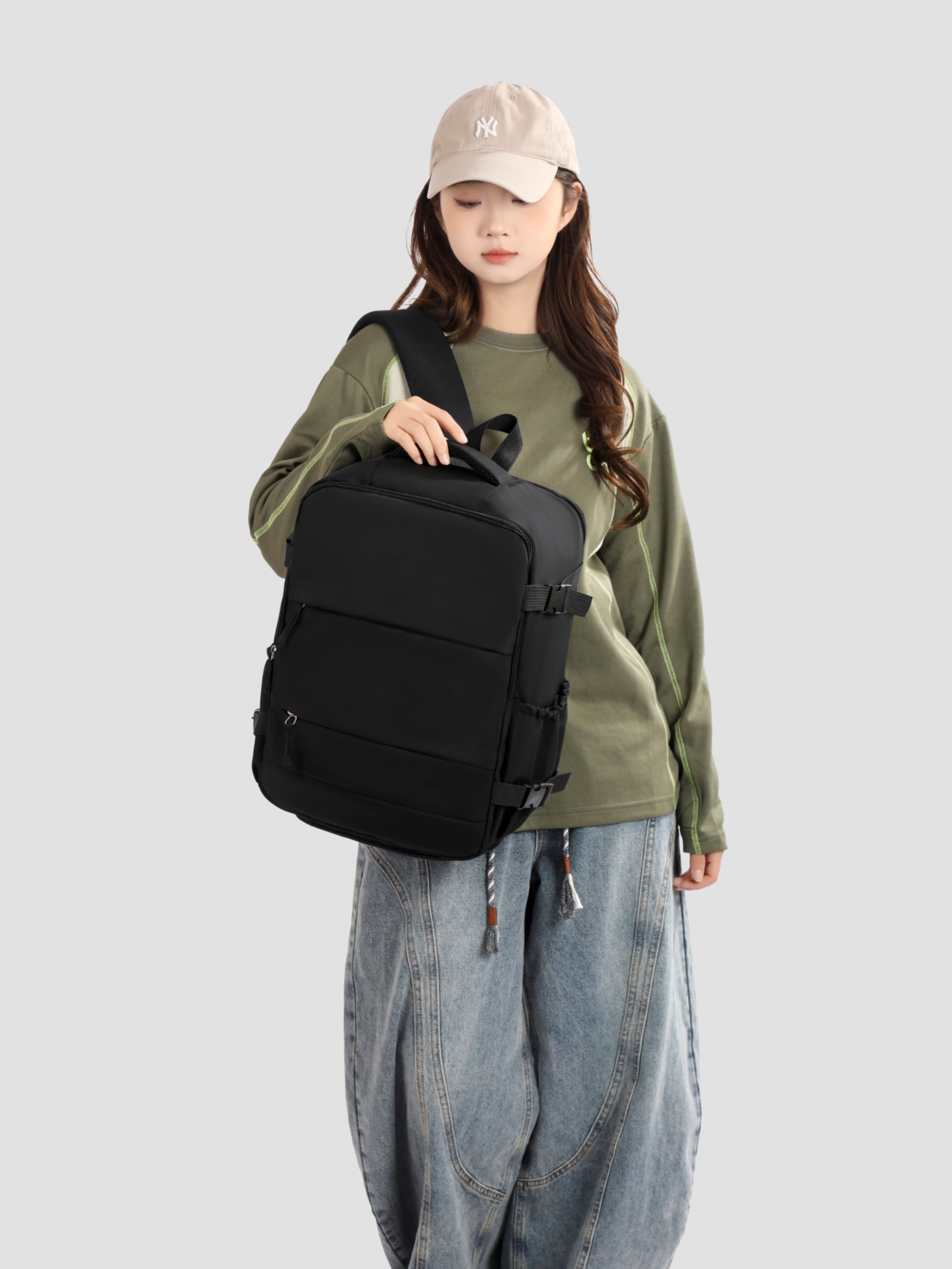 Black Plain Backpack