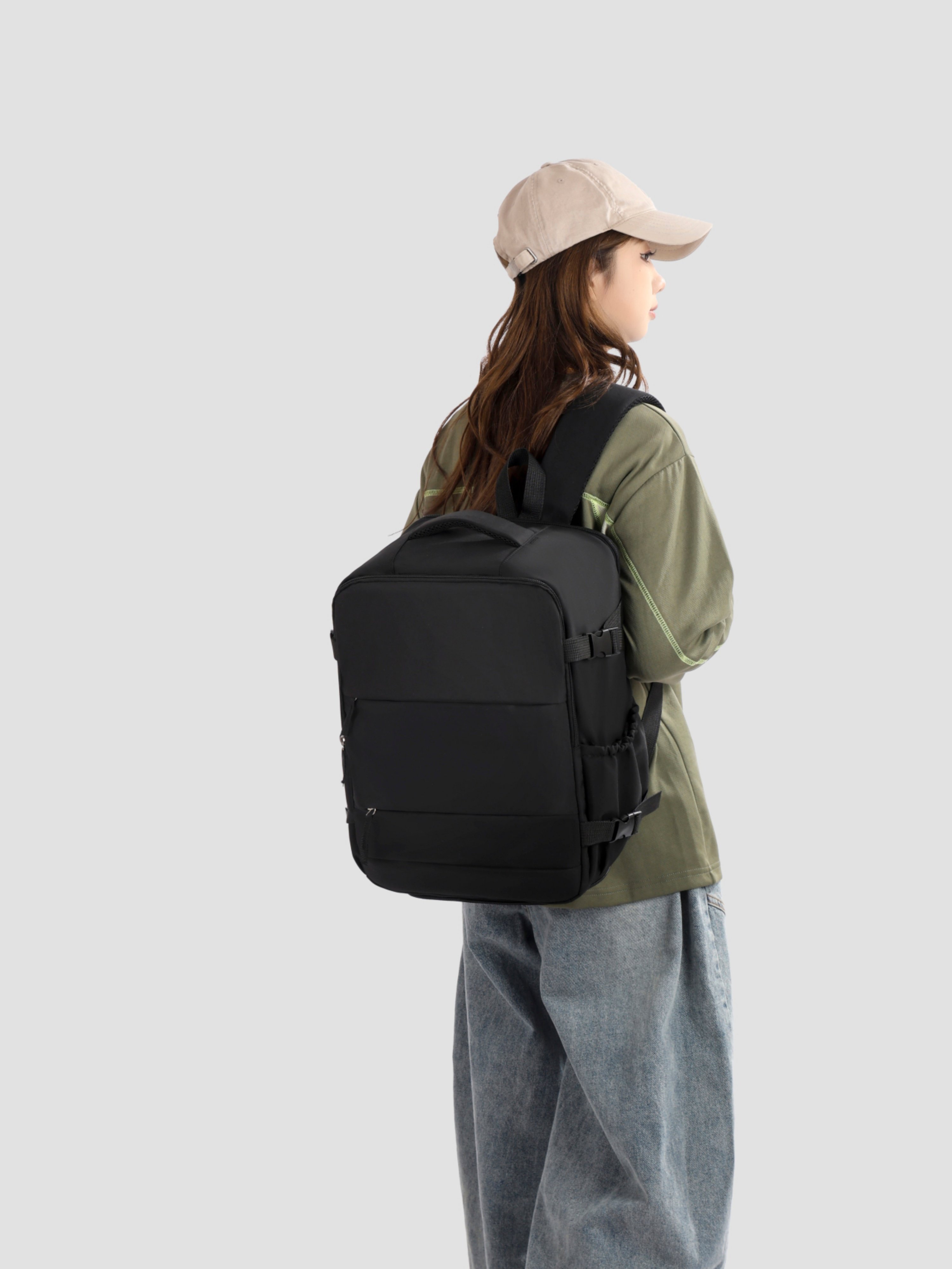 Black Plain Backpack