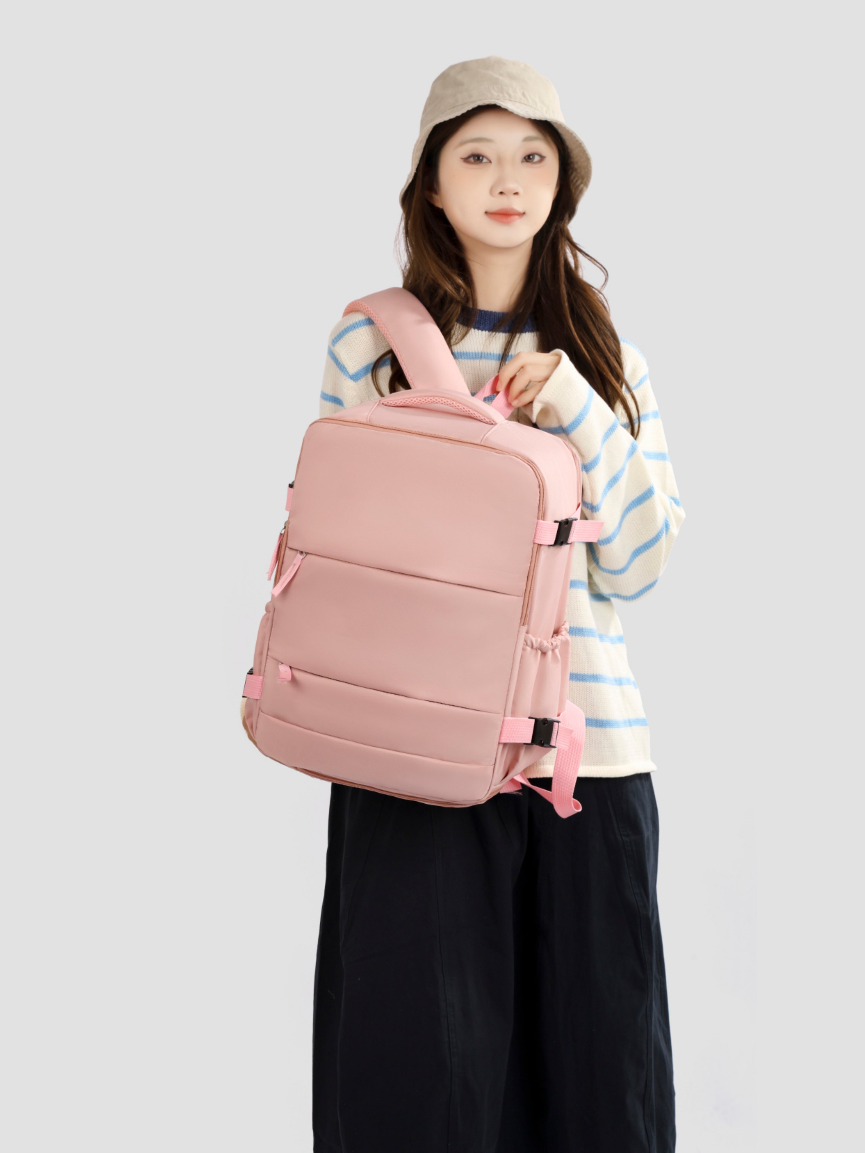 Pink Plain Backpack